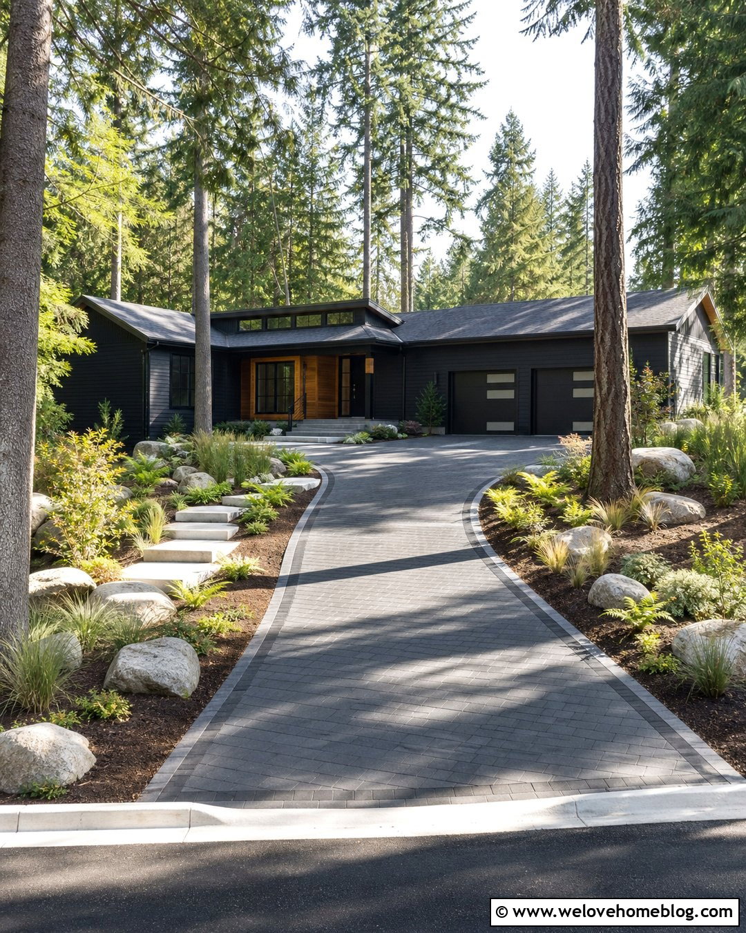 Basalt Paver Driveway - 45 modern driveway ideas