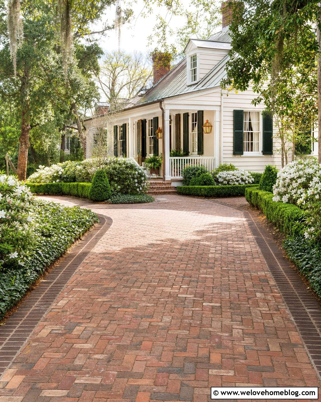 Basketweave Brick Paver Driveway - 20 Lowcountry Paver Driveway Ideas