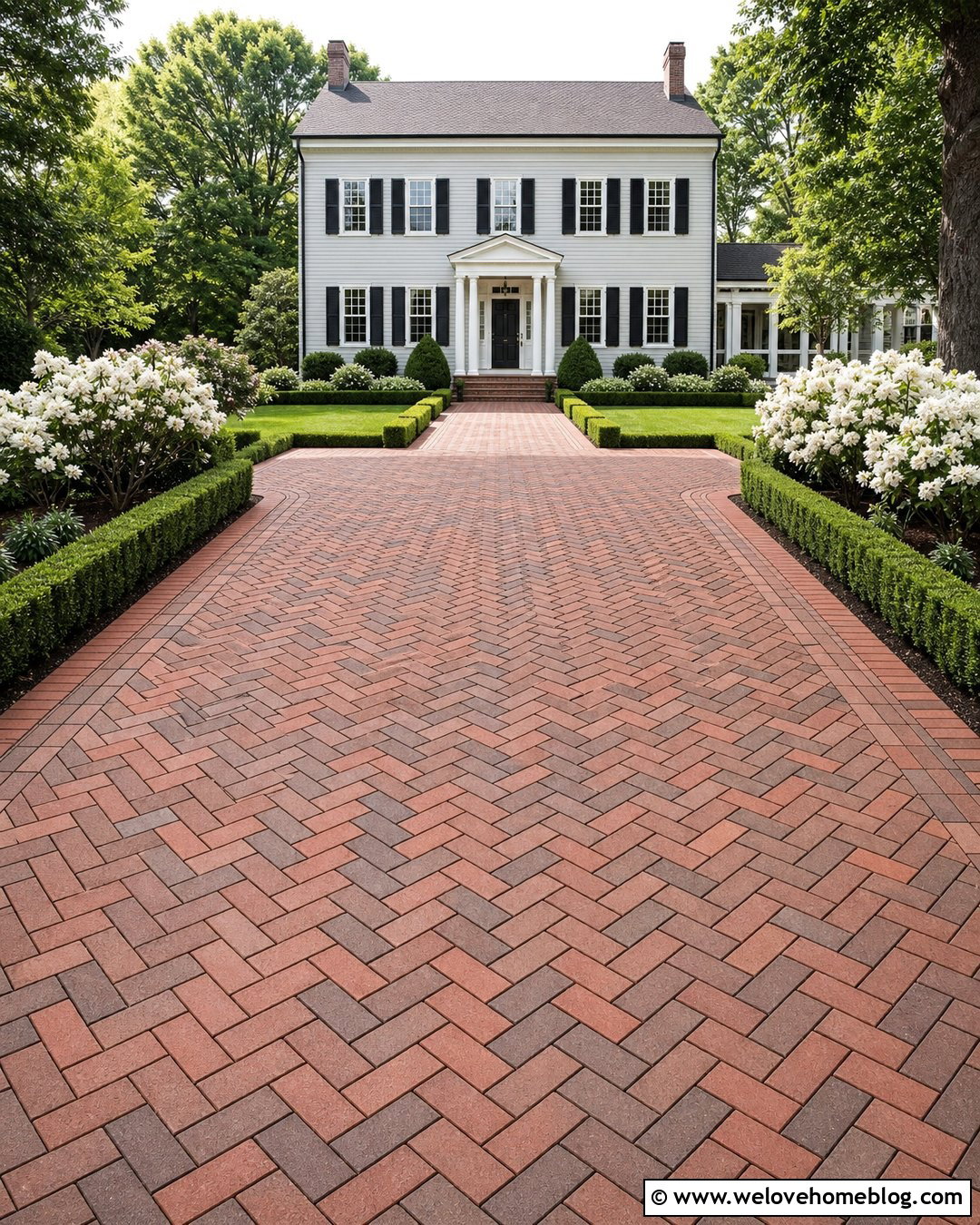 Basketweave Brick Paver Driveway - 40 driveway pavers ideas