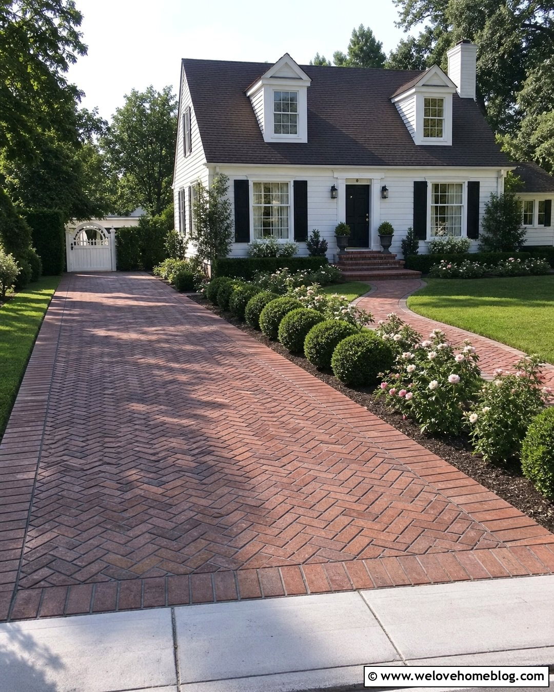 Basketweave Brick Stamped Concrete Driveway - 25 stamped driveway concrete ideas