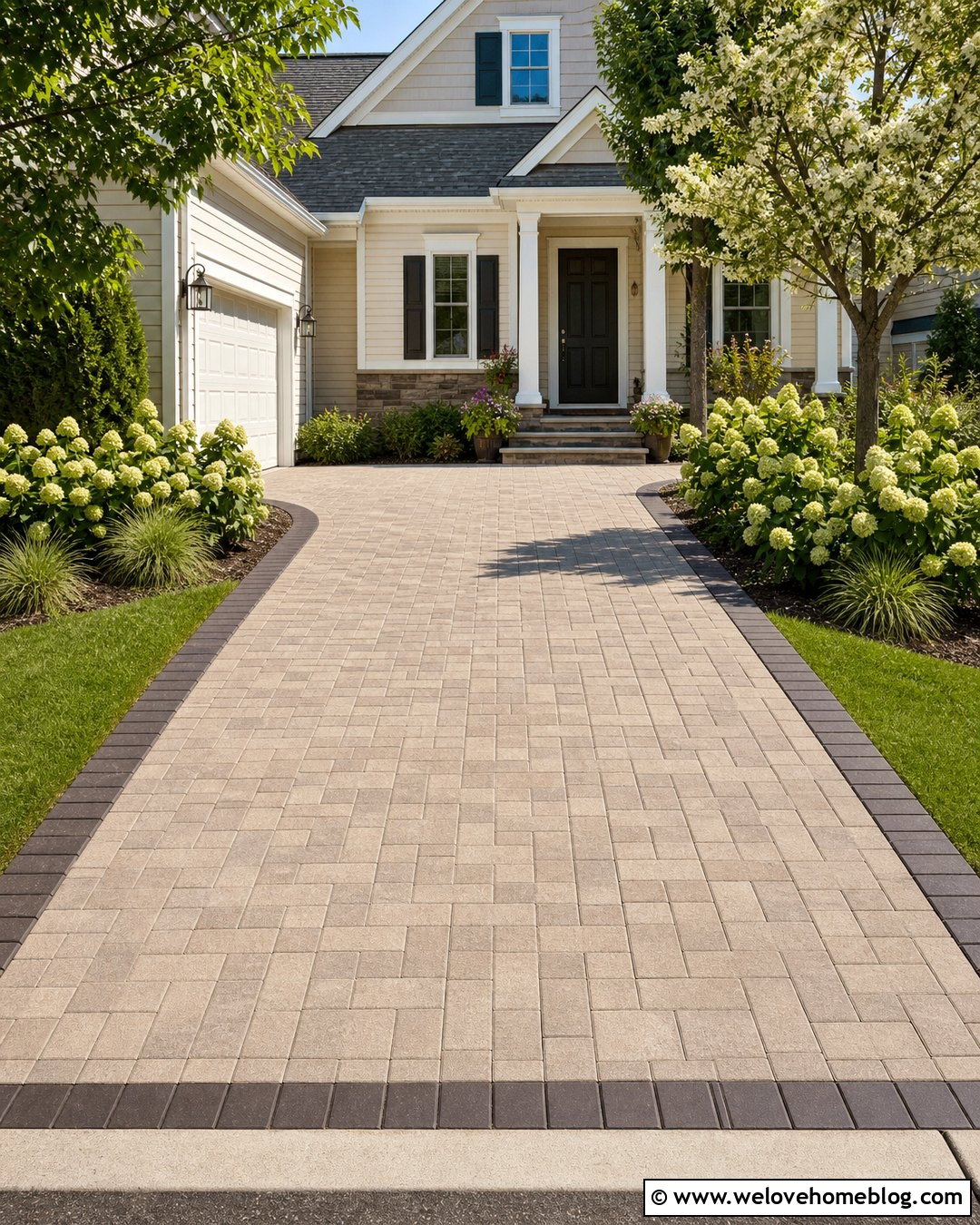 Basketweave Concrete Block Driveway - 20 Concrete Block Driveway Ideas