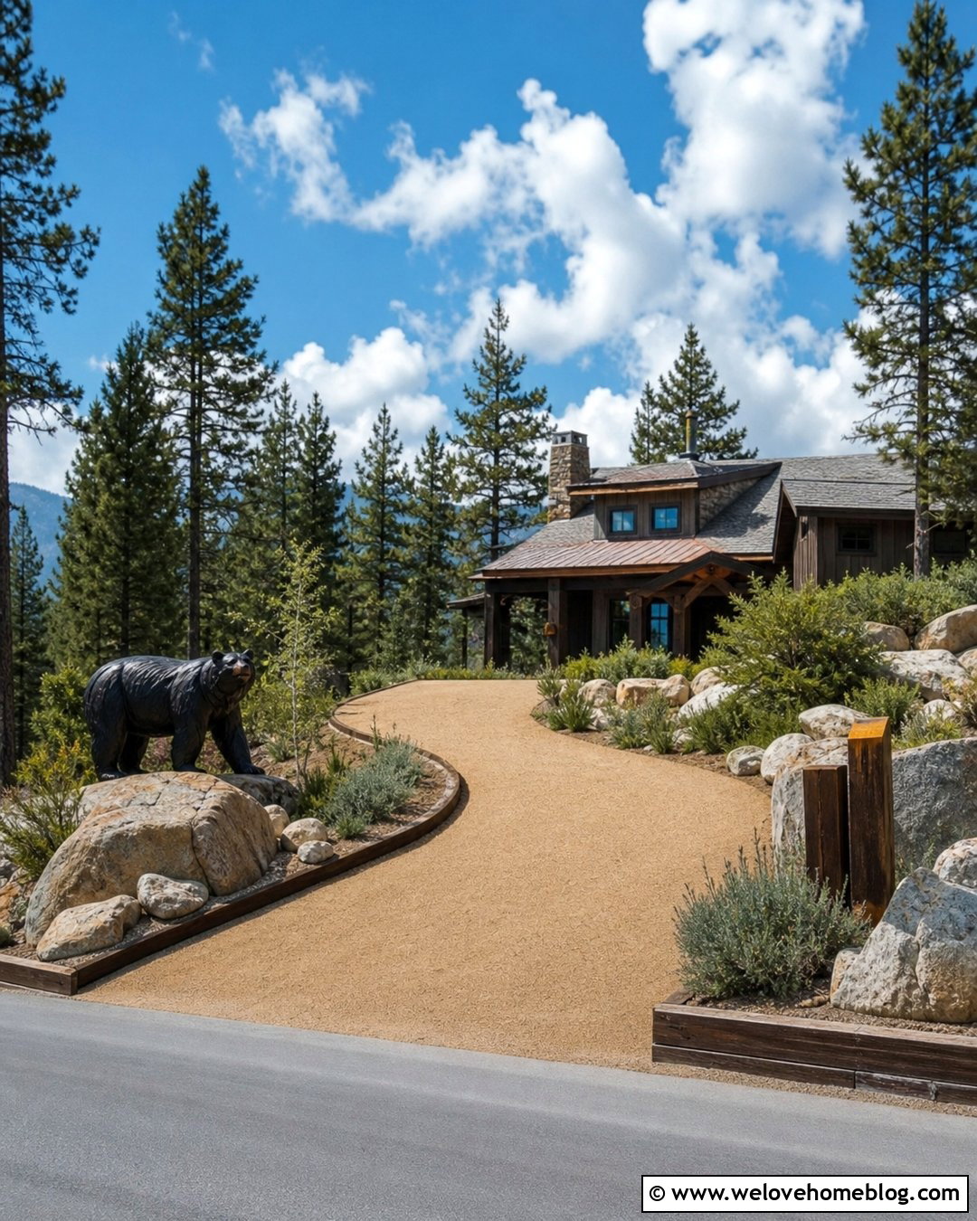 Bear Statues for a Rustic Driveway Entrance - 20 Driveway Statues Ideas