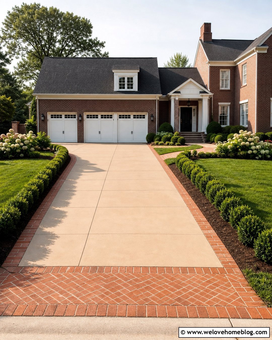 Beige Driveway Paint With Brick Border - 30 driveway paint ideas