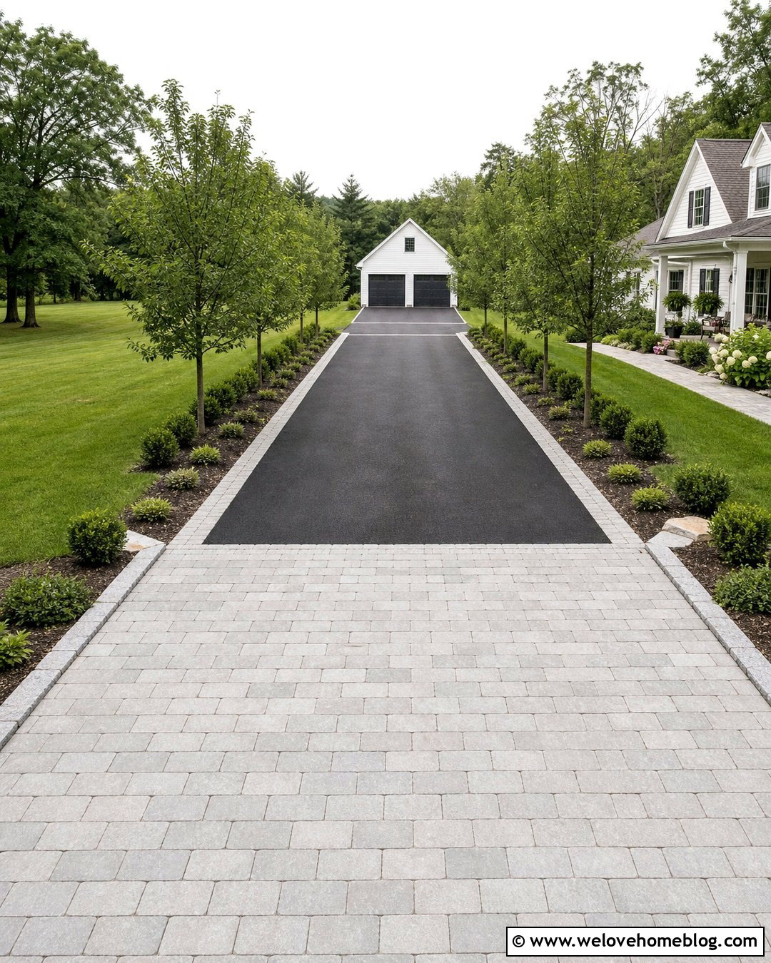 Belgian Block Apron With Matching Driveway Edging - 20 Belgian Block Driveway Apron Ideas