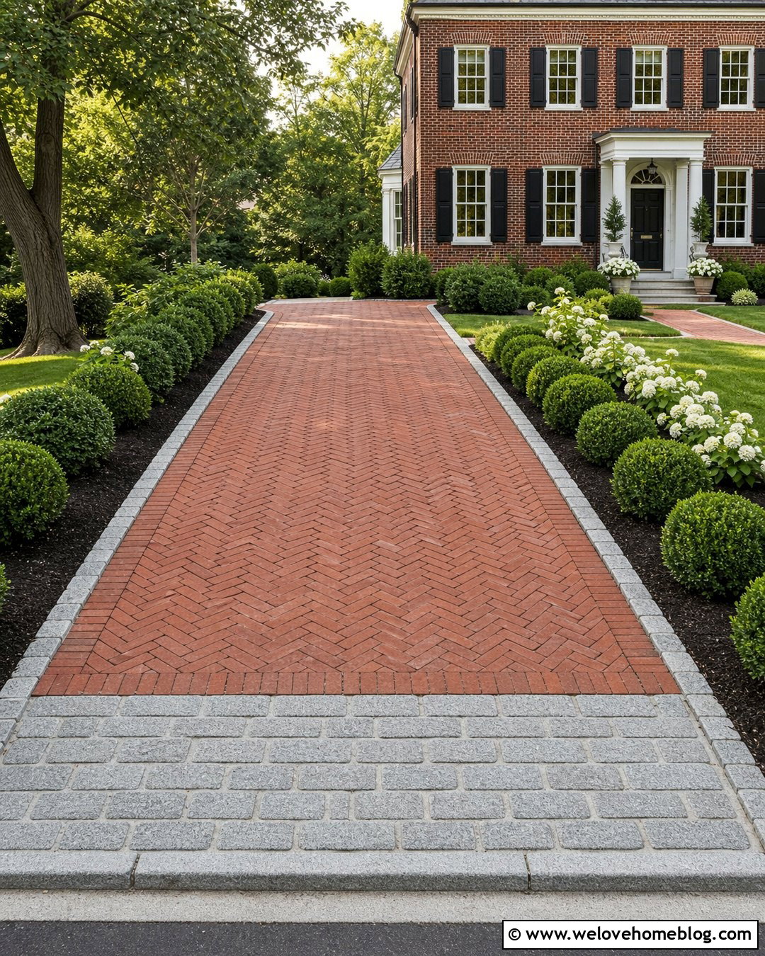 Belgium Block Apron With Brick Driveway - 20 Belgium Block Driveway Apron Ideas
