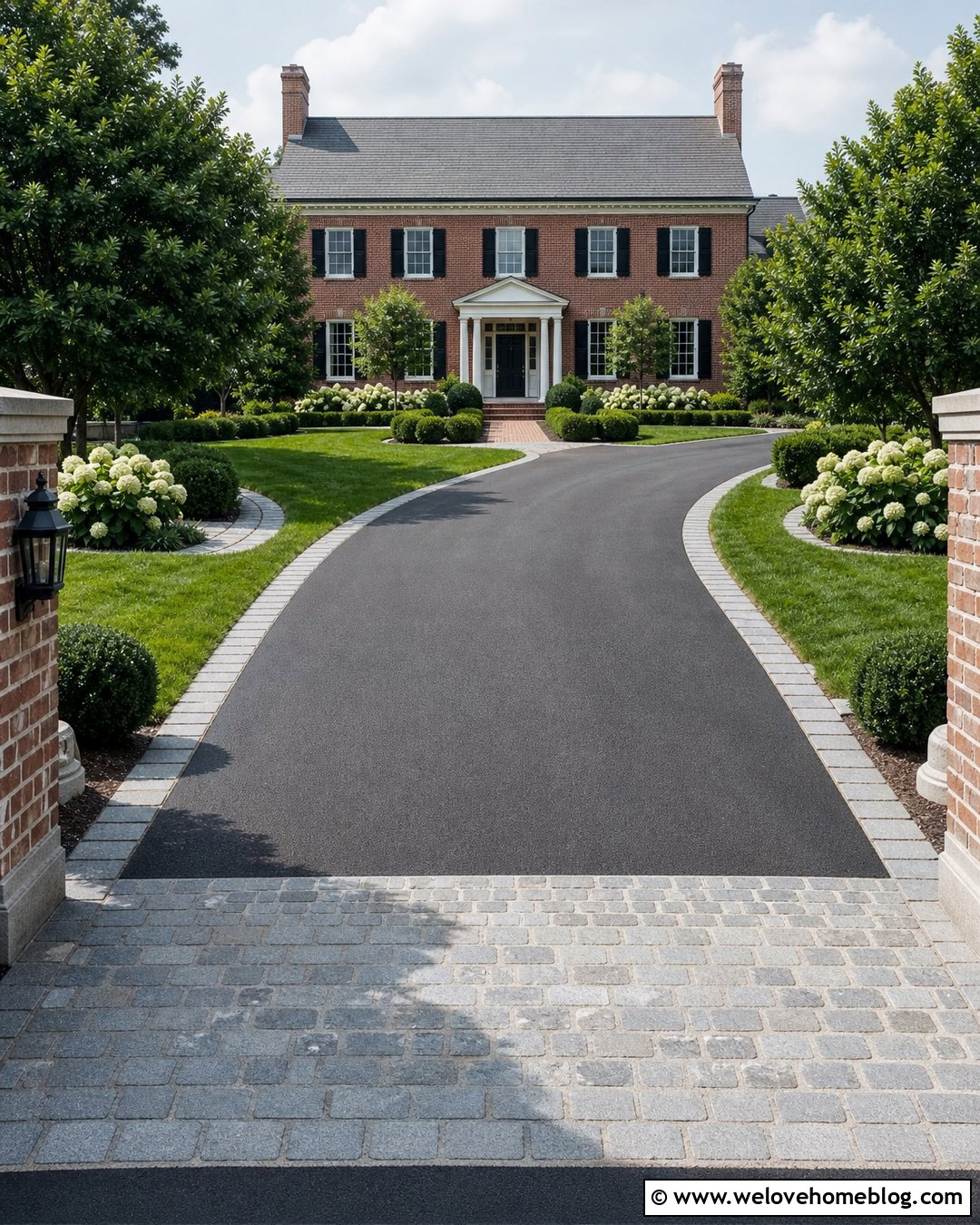 Belgium Block Driveway With Brick House - 20 Belgium Block Driveway Ideas