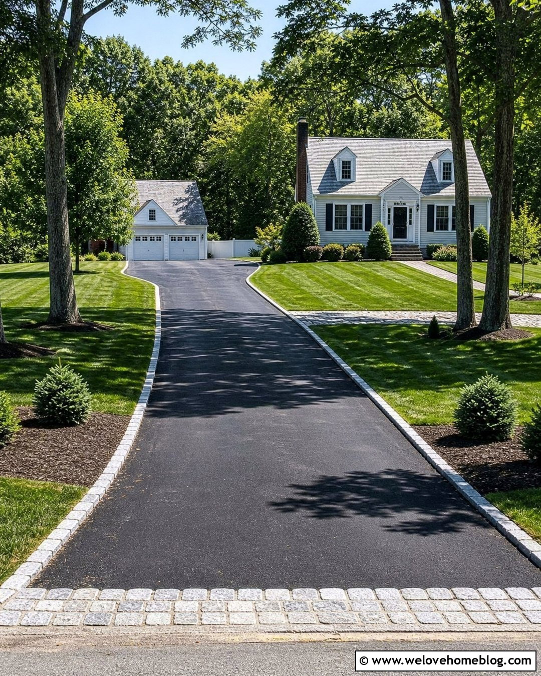 Big Blacktop Driveway With Granite Edging - 30 big driveway ideas