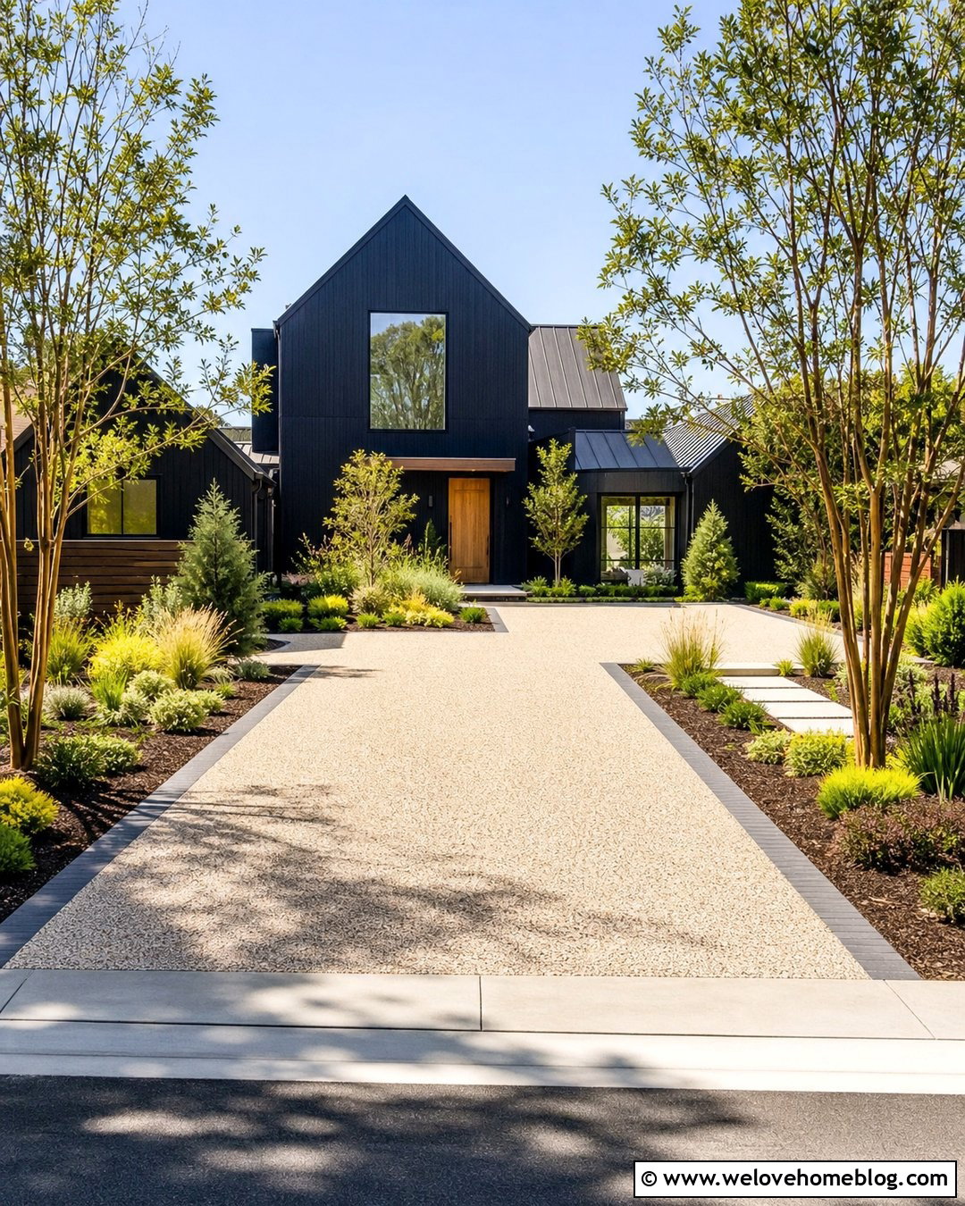 Big Resin Bound Driveway With Modern Landscaping - 30 big driveway ideas