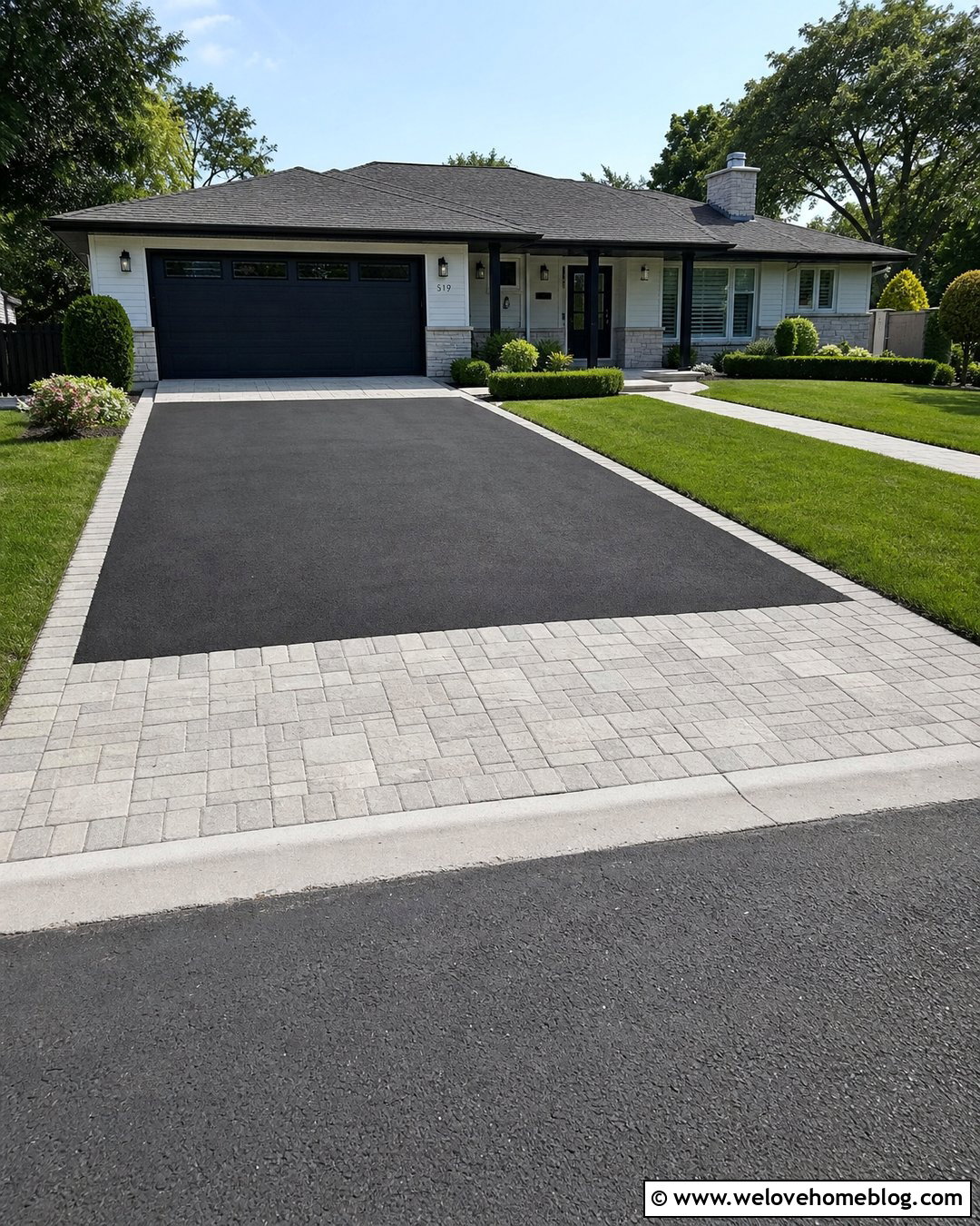 Bitumen Driveway With Concrete Paver Apron - 25 Bitumen Driveway Ideas