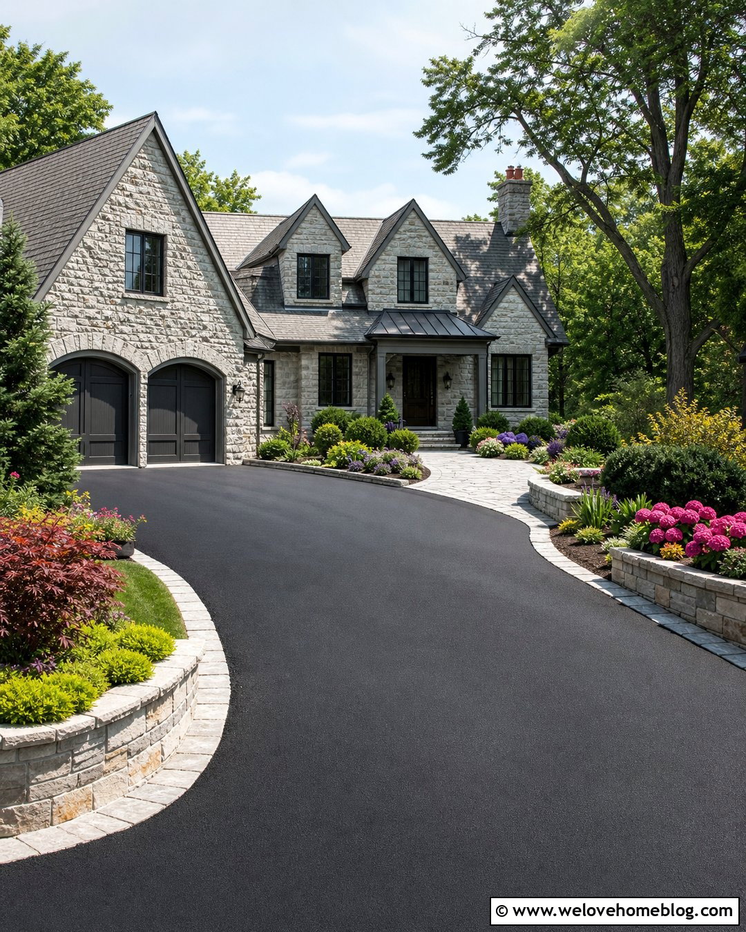 Bitumen Driveway With Raised Flower Beds - 25 Bitumen Driveway Ideas