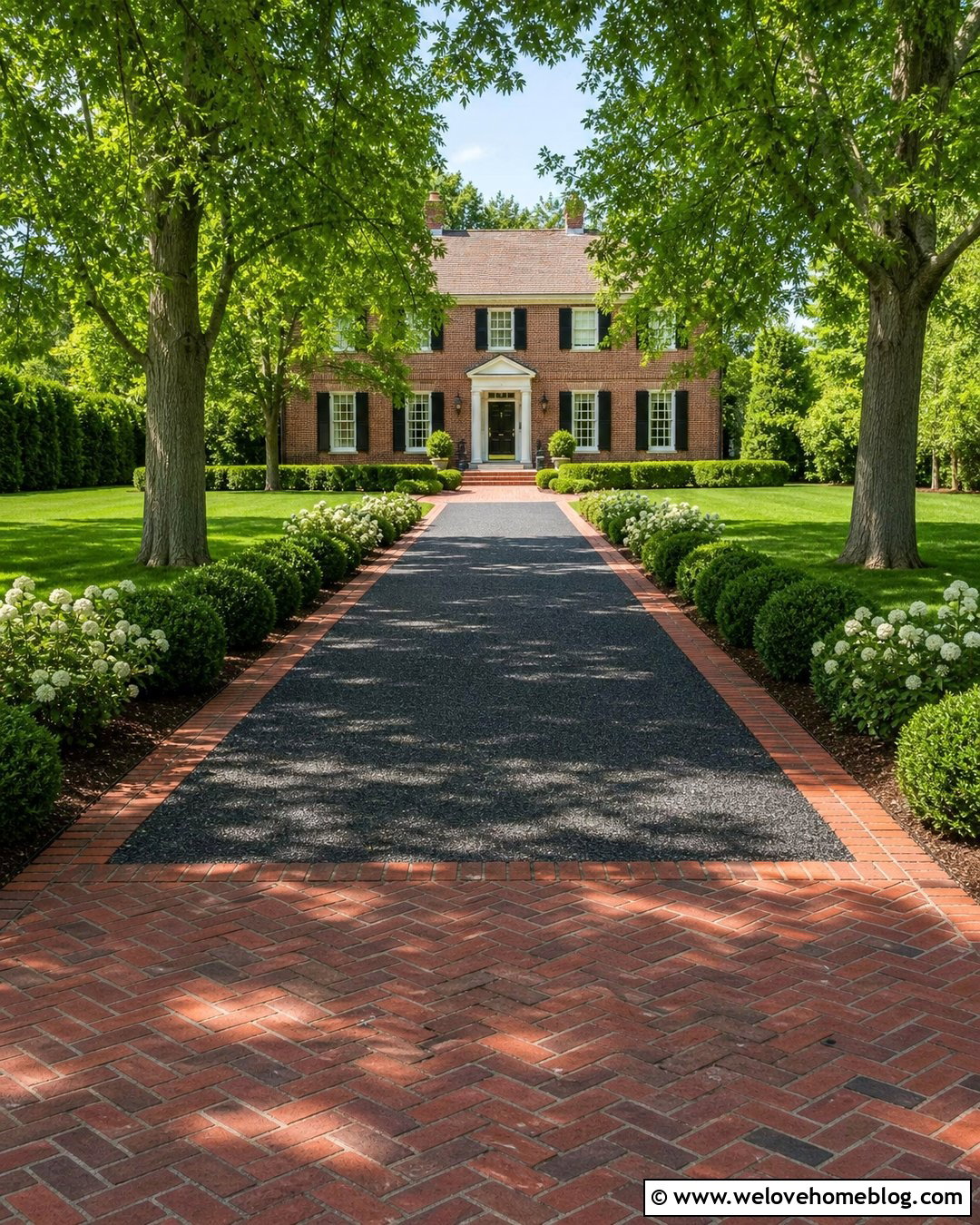 Black Aggregate Driveway With Red Brick Border - 20 black aggregate driveway ideas