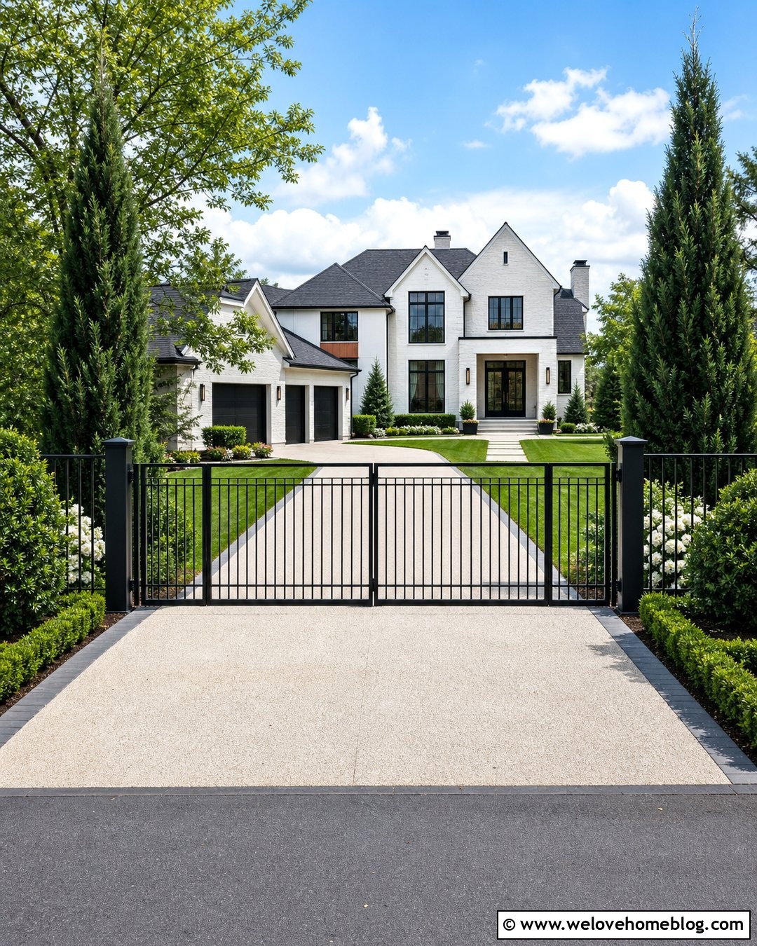 Black Aluminum Driveway Fence - 25 Driveway Fencing Ideas