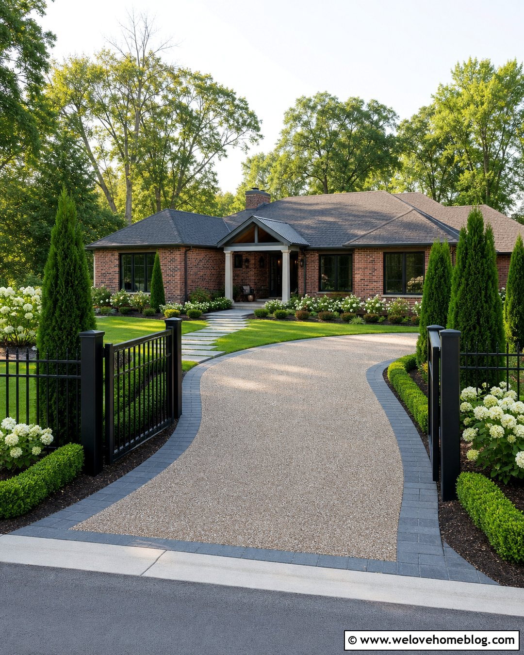Black Aluminum Fence Driveway - 25 Fence Driveway Ideas