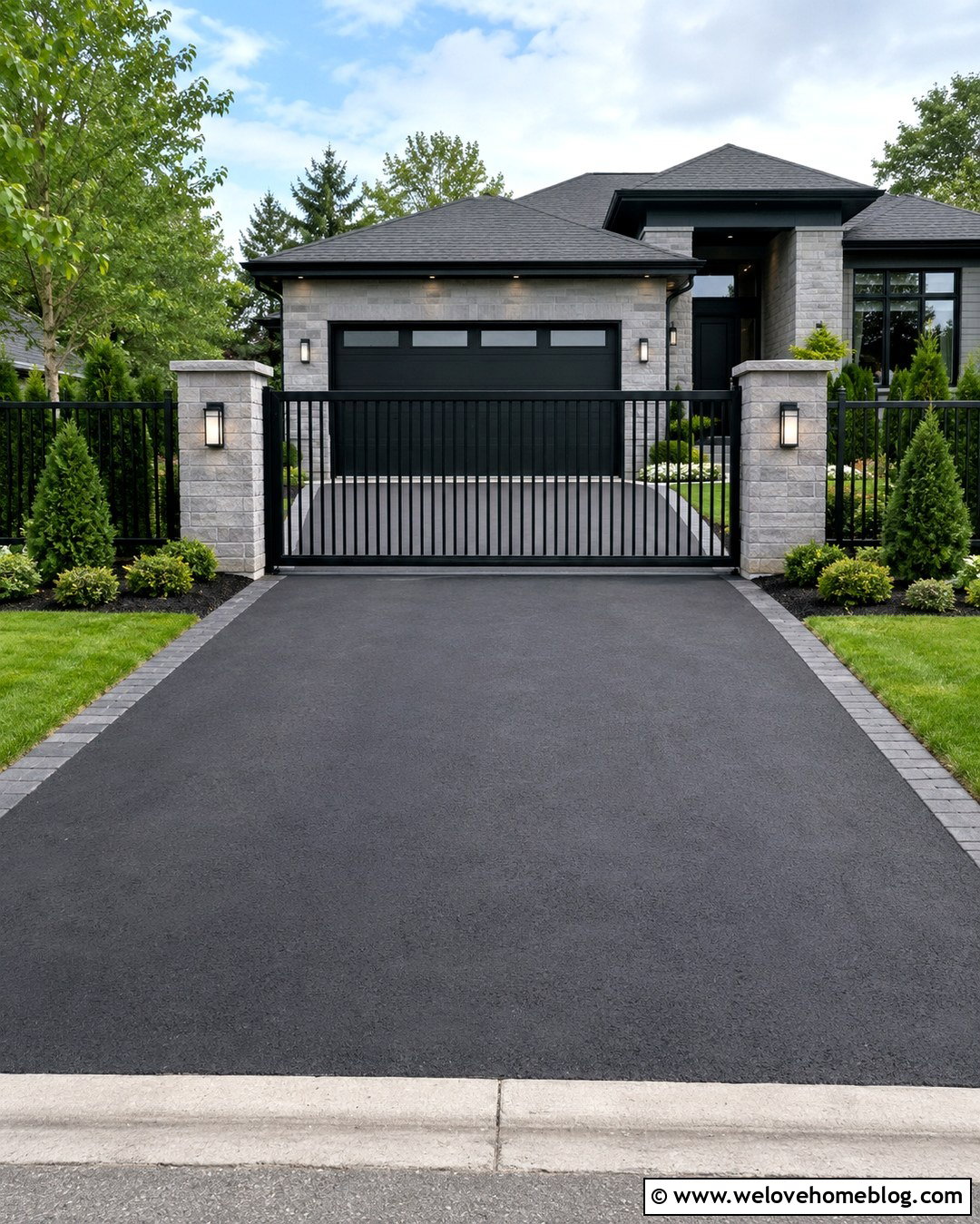 Black Aluminum Sliding Driveway Gate - 20 Driveway Entry Gates Ideas