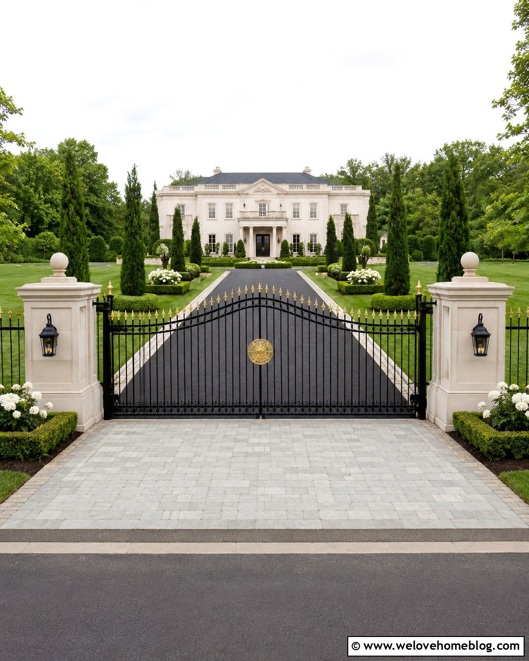 Black And Gold Driveway Entrance - 20 Ornate Driveway Entrance Ideas