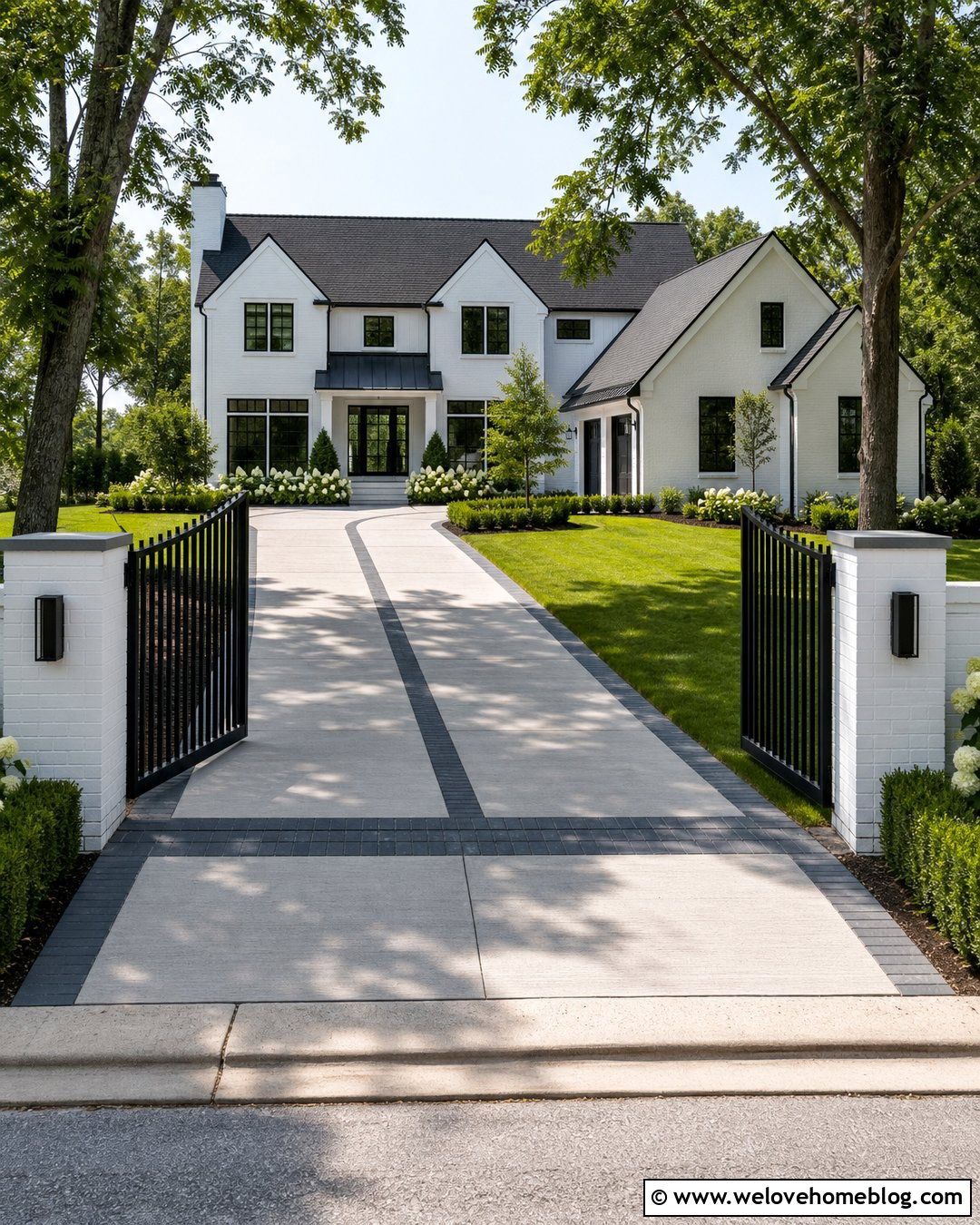 Black And White Driveway Gate - 45 Driveway Gate Ideas