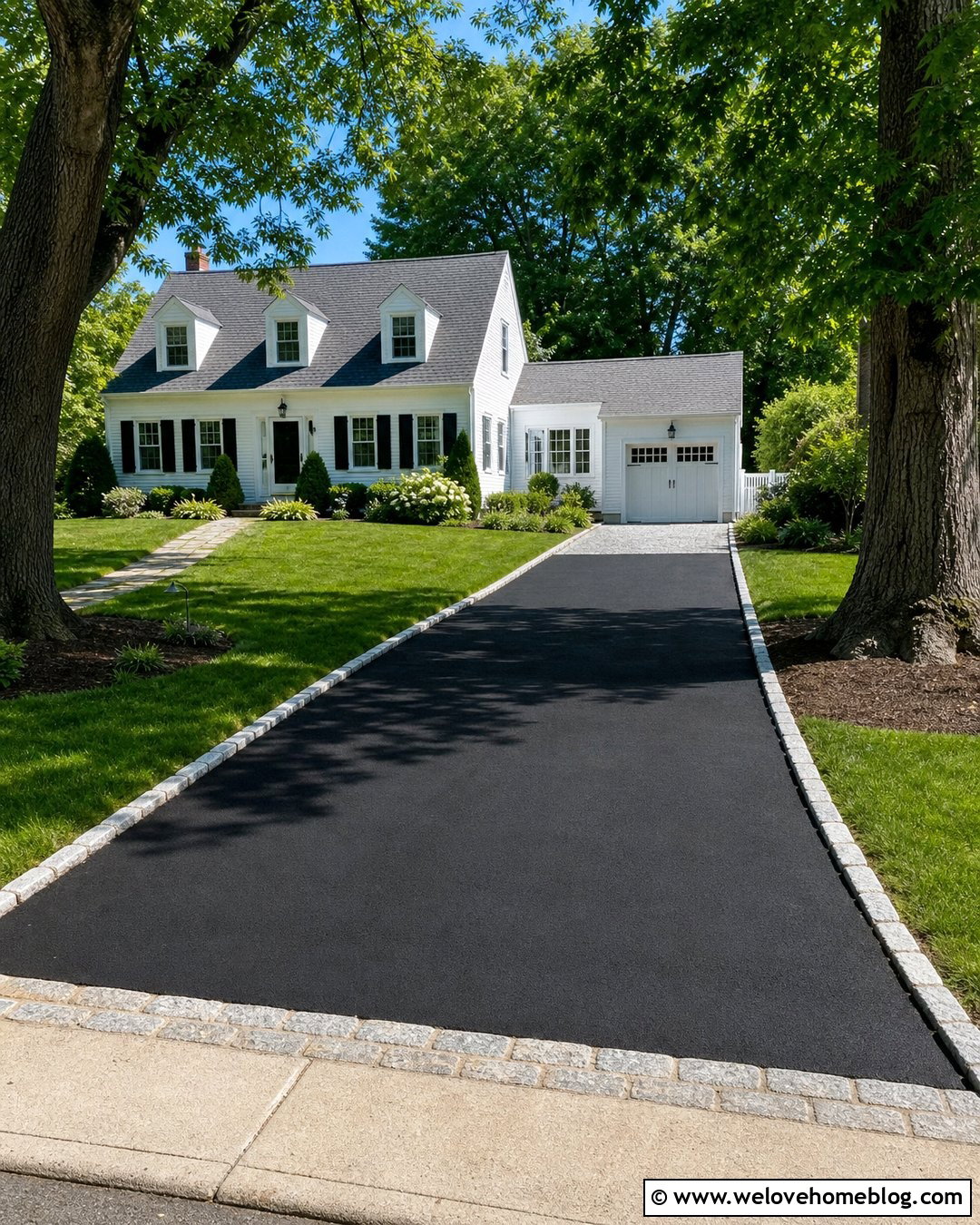 Black Asphalt Driveway With Granite Edging - 35 home driveway ideas