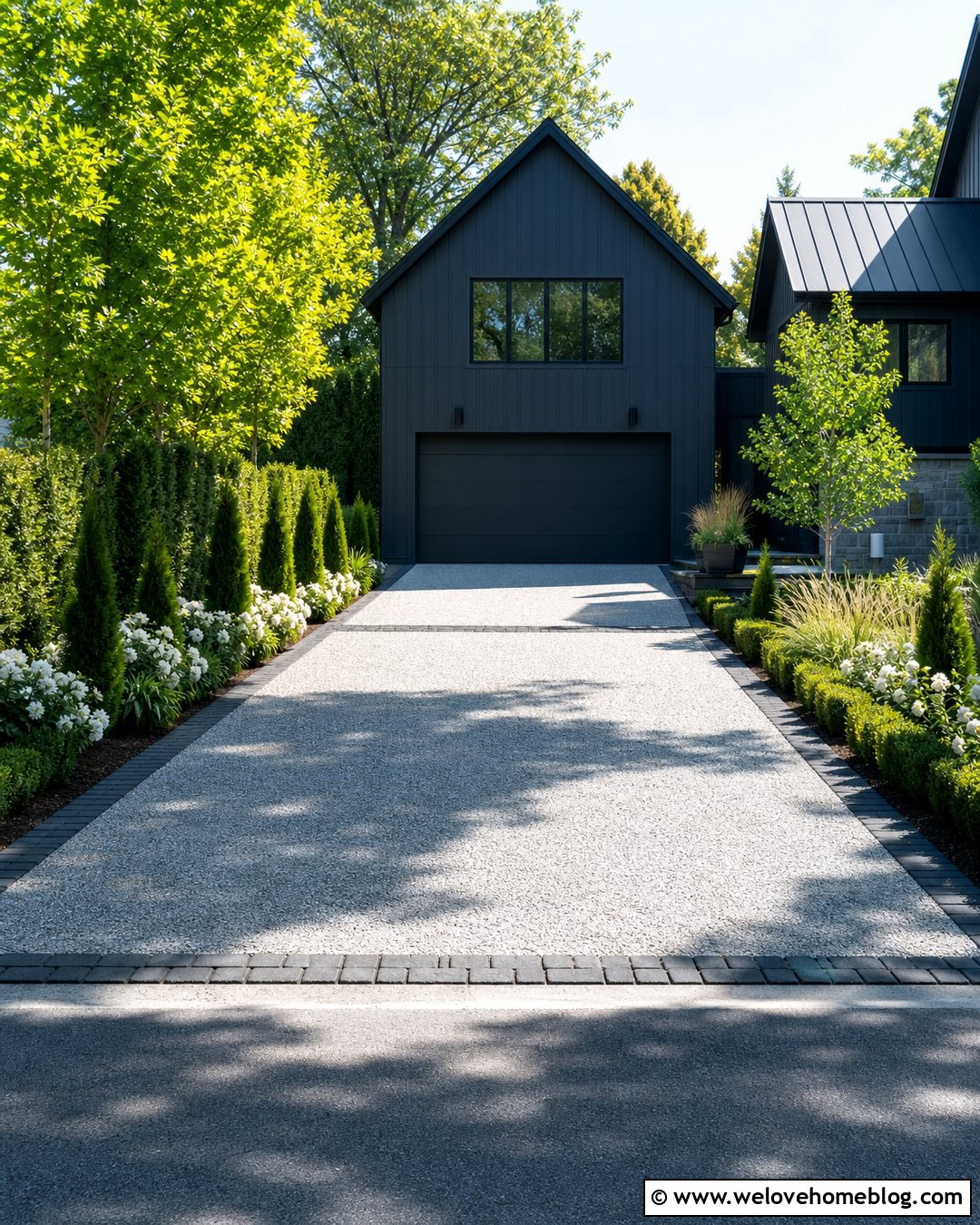 Black Basalt Driveway Edging - 25 Rock Driveway Edging Ideas
