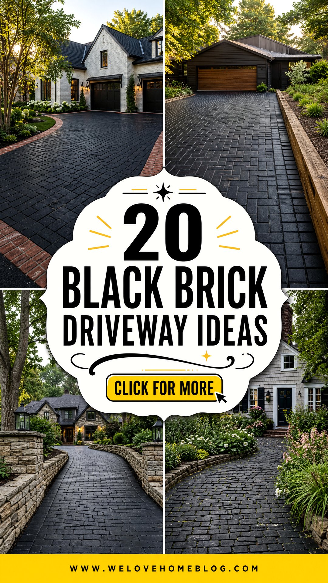 20 Black Brick Driveway Ideas That Create Timeless Curb Appeal - 20 Black Brick Driveway Ideas That Create Timeless Curb Appeal