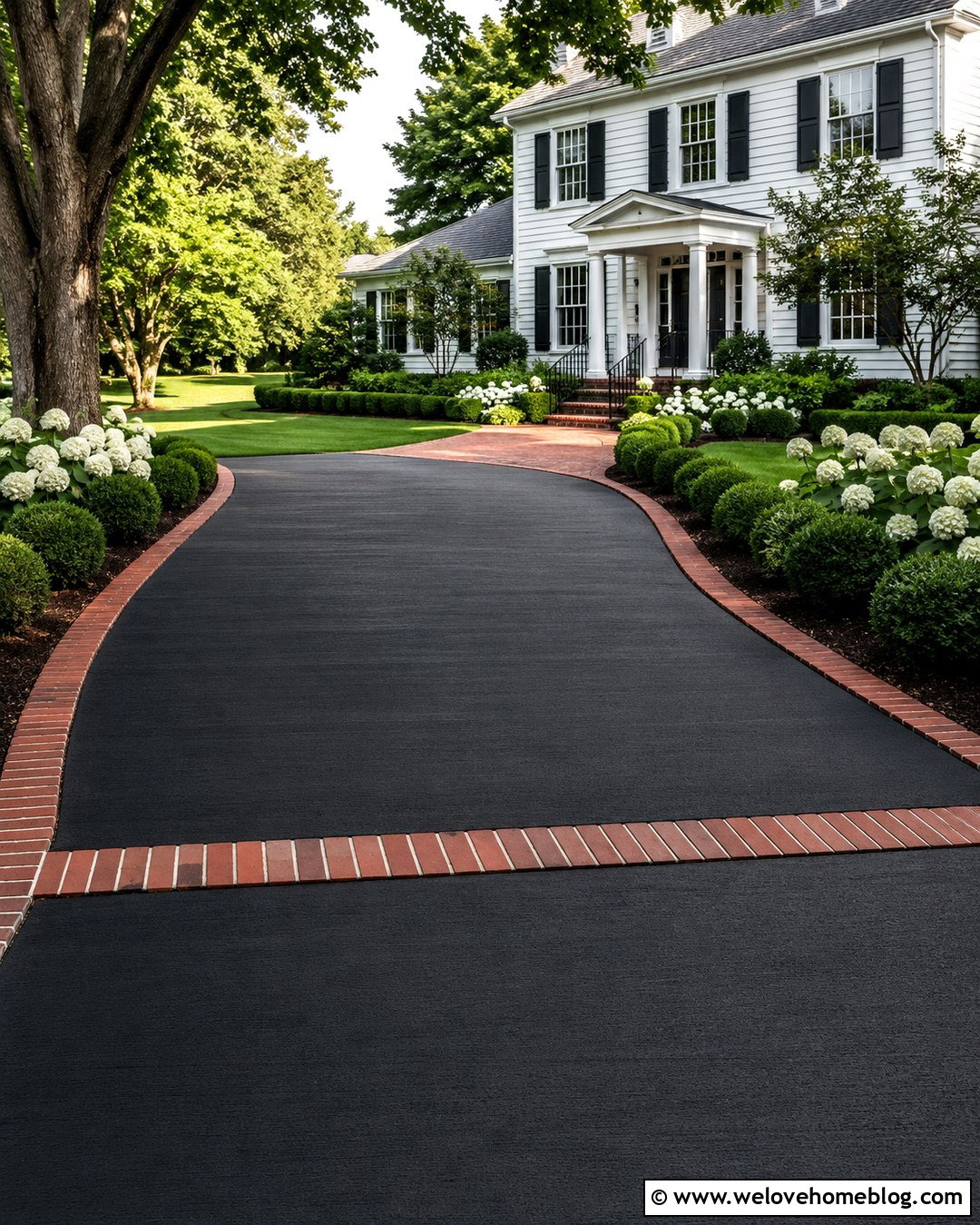 Black Concrete Driveway With Brick Edging - 20 black concrete driveway ideas