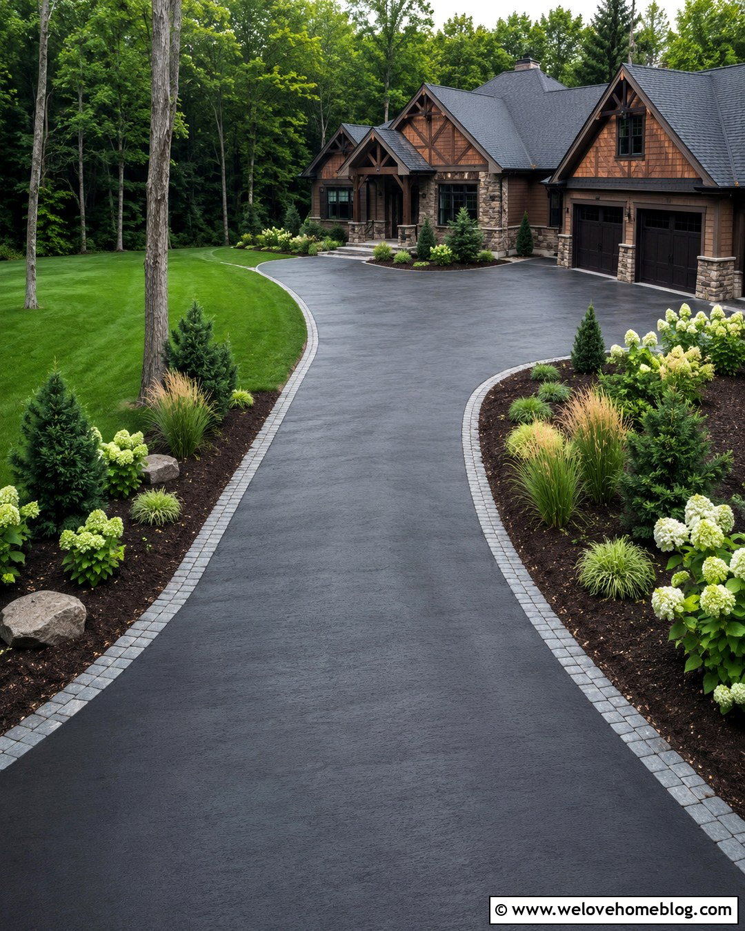 Black Curved Concrete Driveway - 20 black concrete driveway ideas