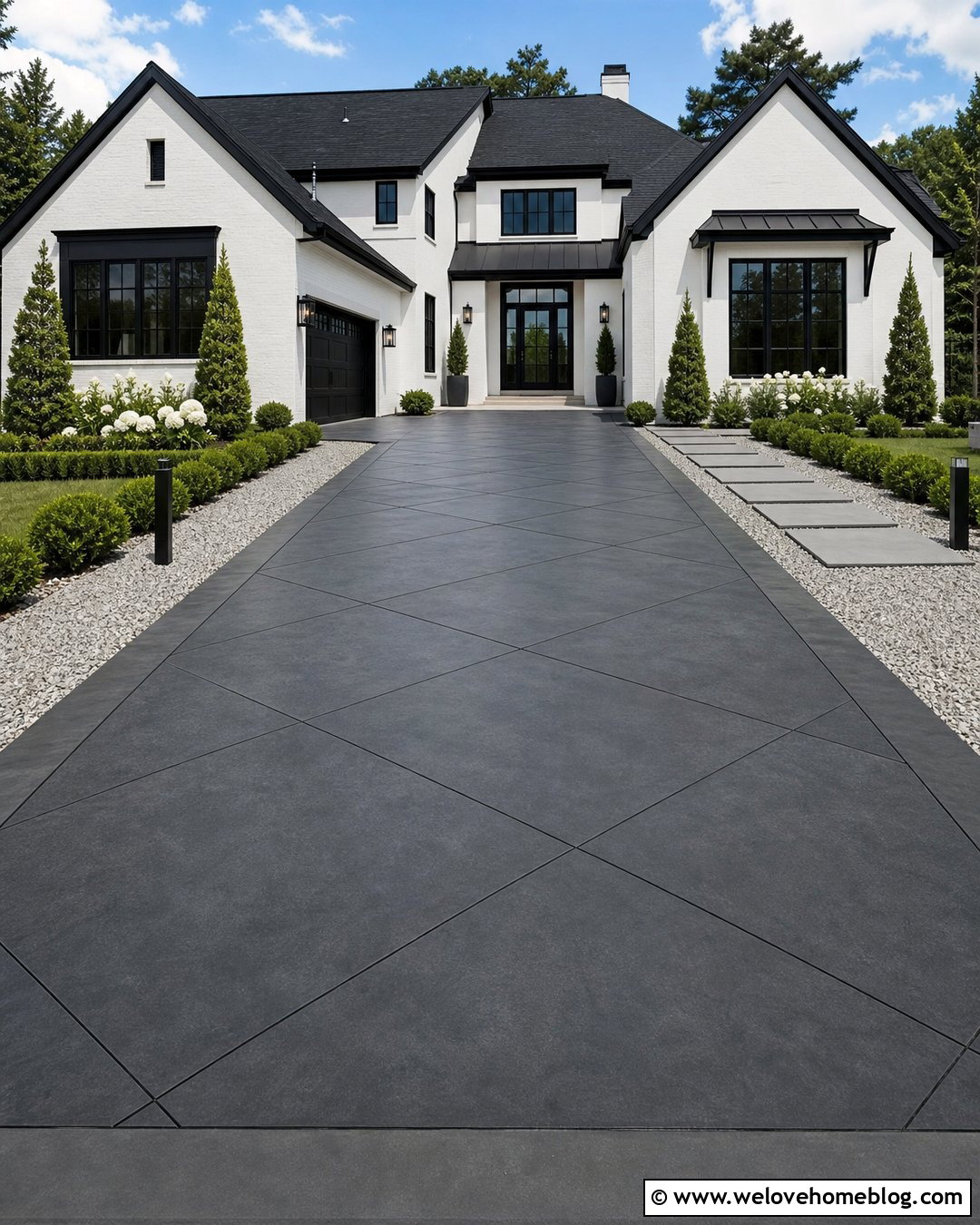 Black Diamond Pattern Concrete Driveway - 20 Diamond Pattern Concrete Driveway Ideas
