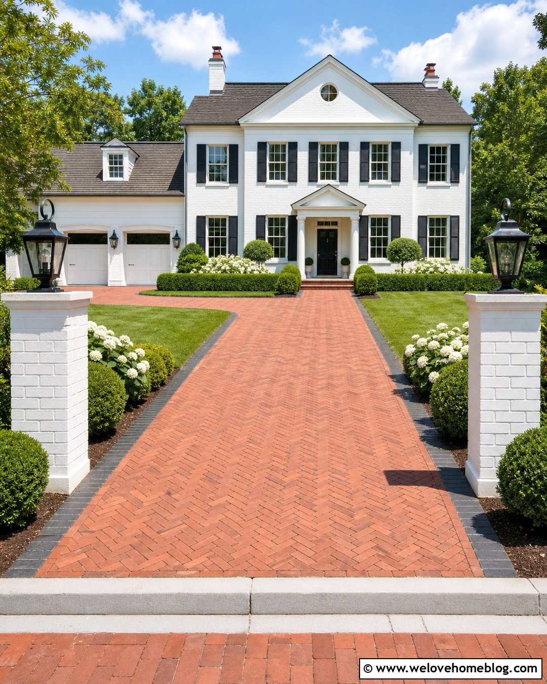 Black Driveway Lamps With Brick Pavers - 20 Driveway Lamps Ideas