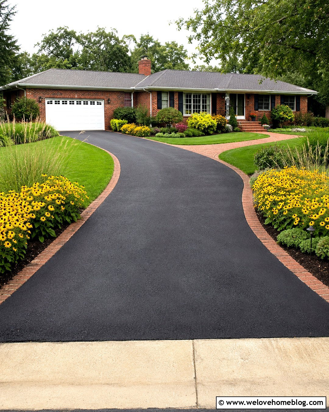 Black Eyed Susans Along an Asphalt Driveway - 20 plants next to driveway ideas