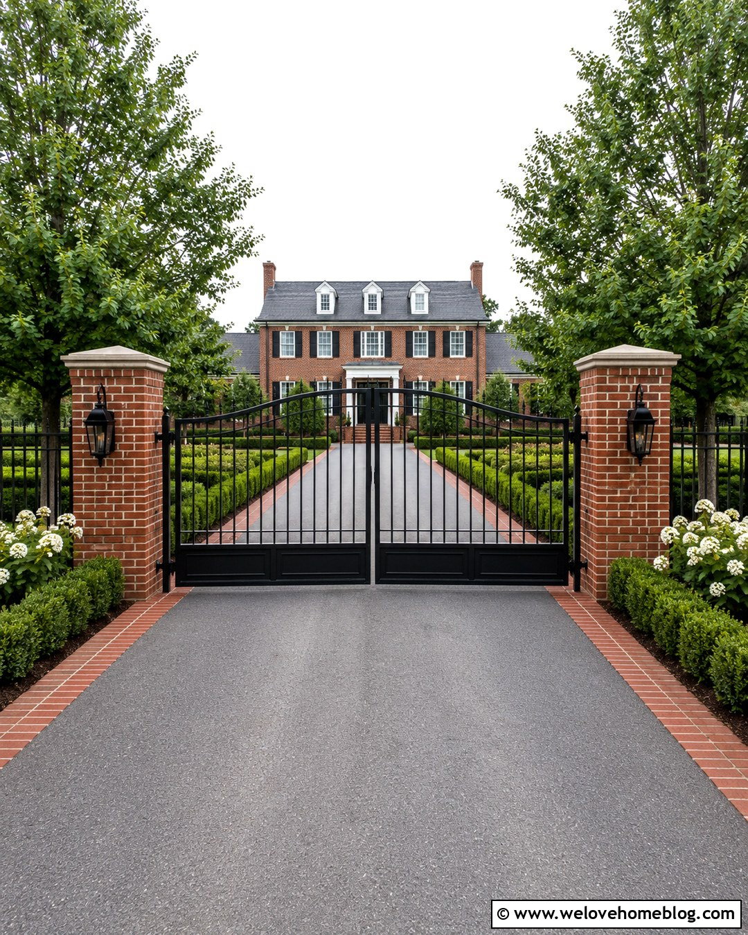 Black Metal Colonial Driveway Gate - 20 black metal driveway gate ideas