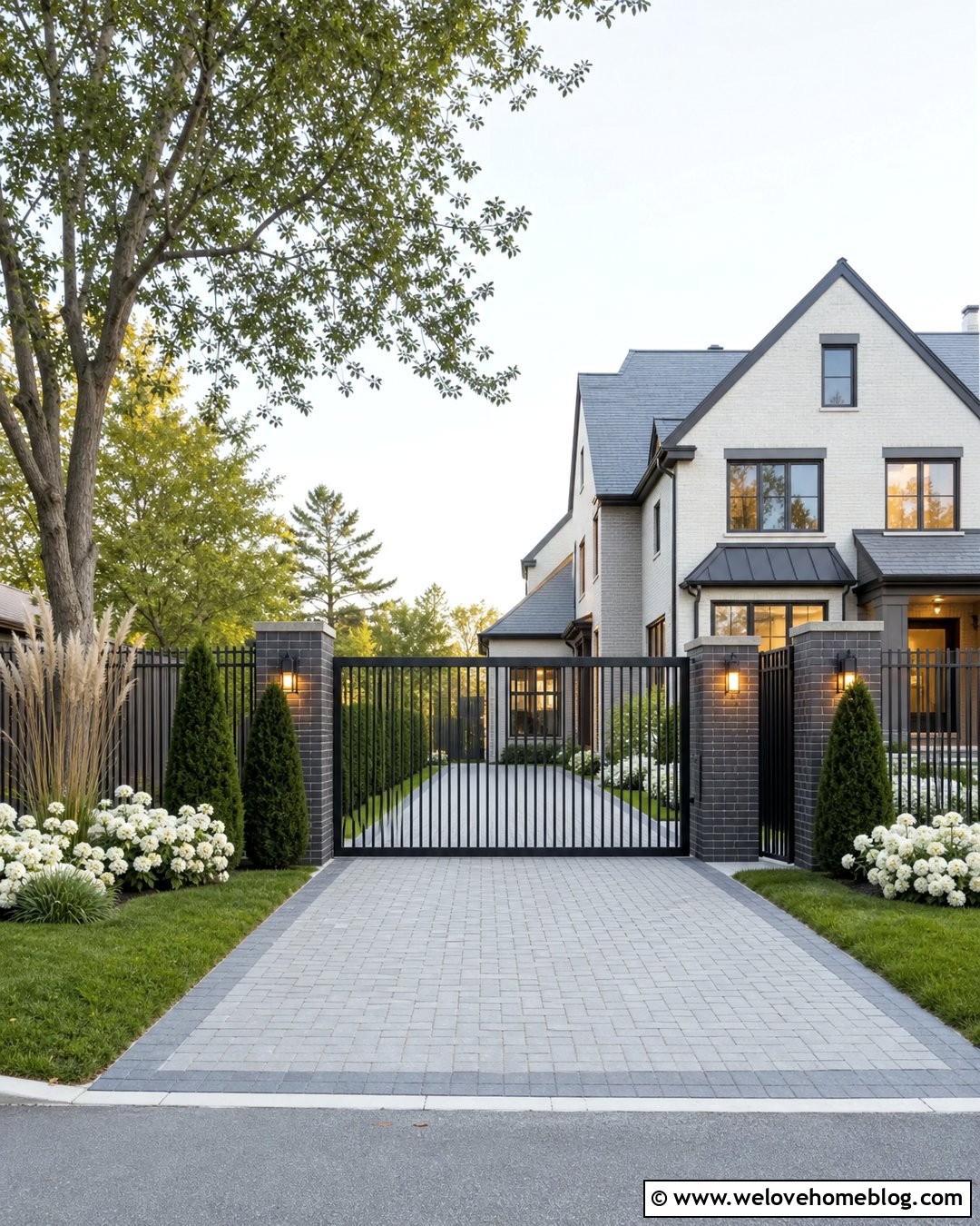 Black Metal Driveway Entrance - 25 Private Driveway Entrance Ideas