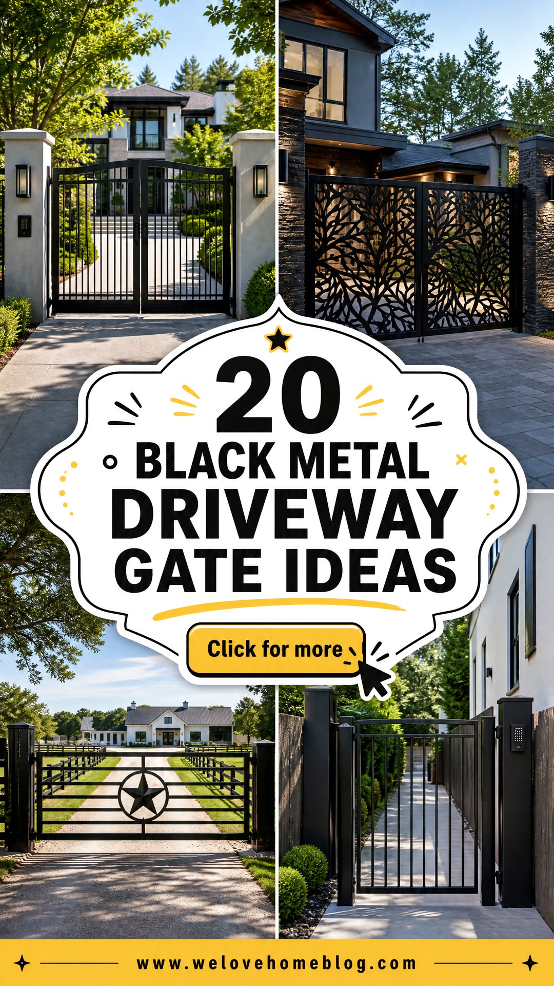 20 Black Metal Driveway Gate Ideas for Secure Modern Homes - 20 Black Metal Driveway Gate Ideas for Secure, Modern Homes