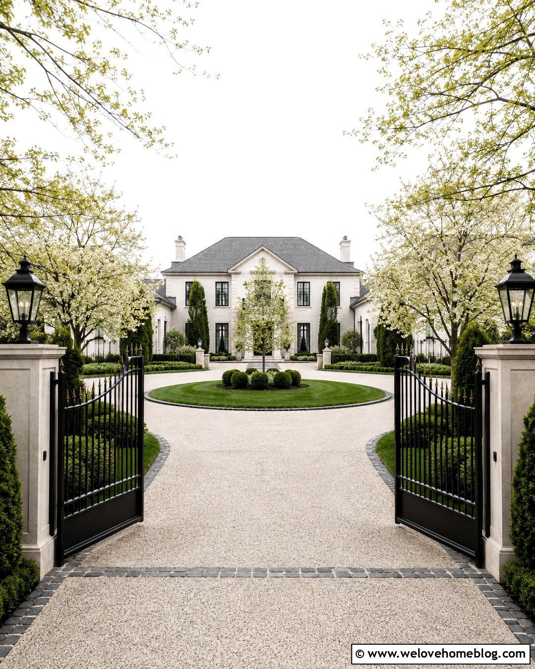 Black Metal Gate For A Circular Driveway - 20 black metal driveway gate ideas