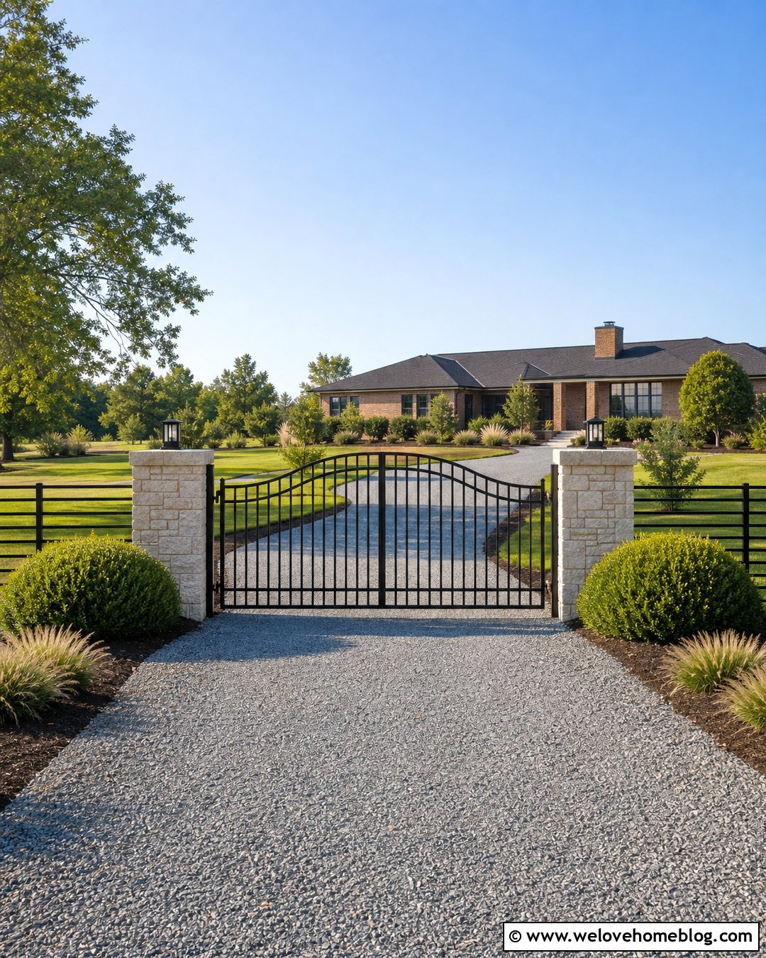 Black Metal Ranch Gate - 20 Ranch Driveway Gate Ideas