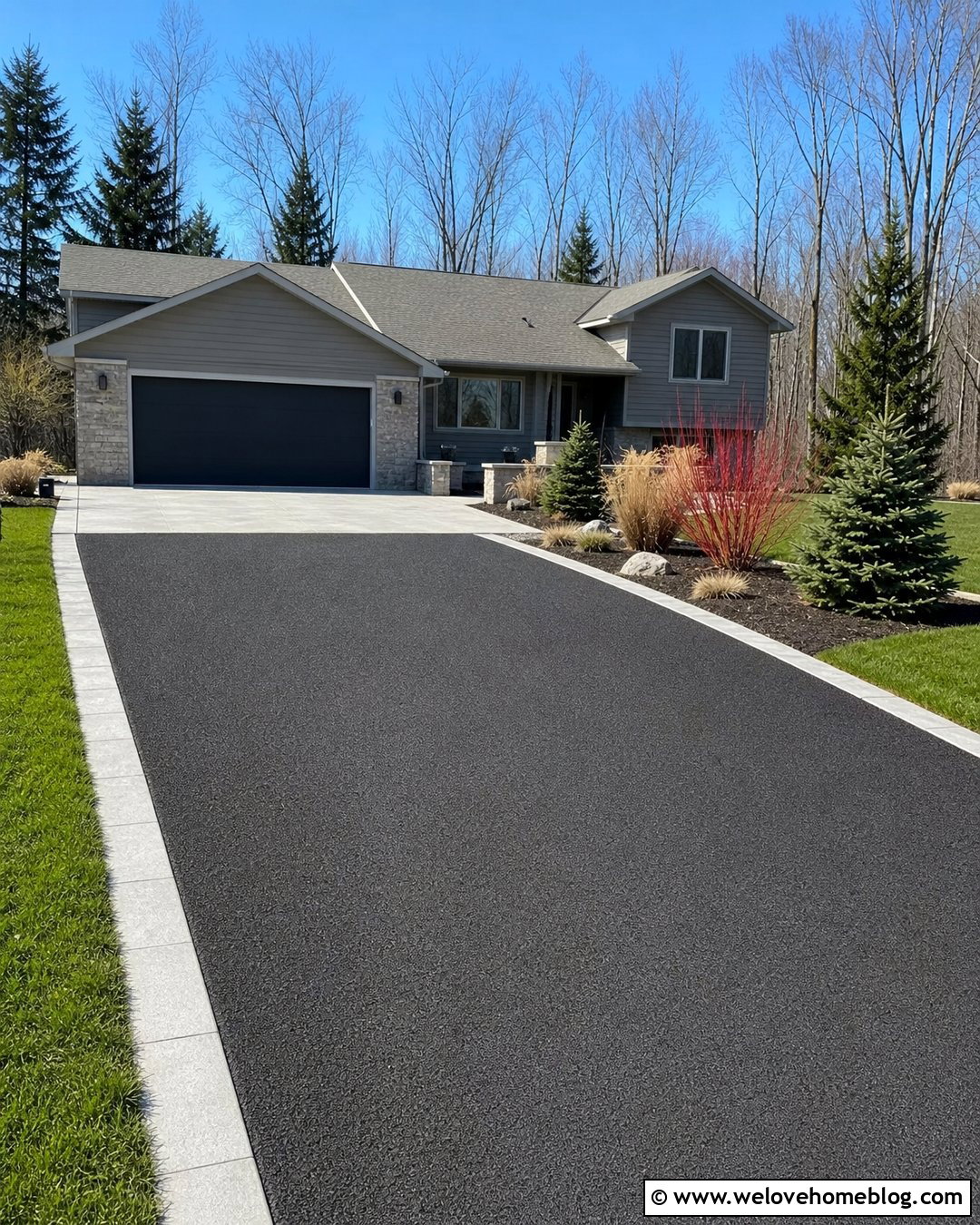 Black Rubber Driveway For A Snowy Climate - 20 Rubber Driveway Recycled Tires Ideas