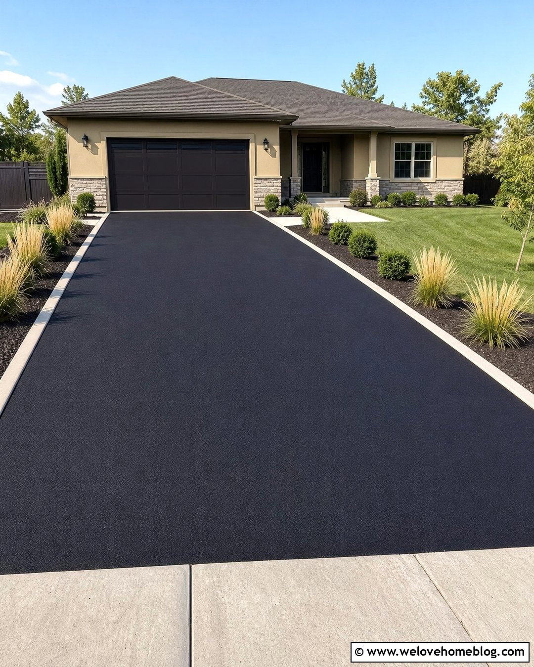 Black Rubber Driveway With Concrete Edging - 20 Rubber Driveway Recycled Tires Ideas