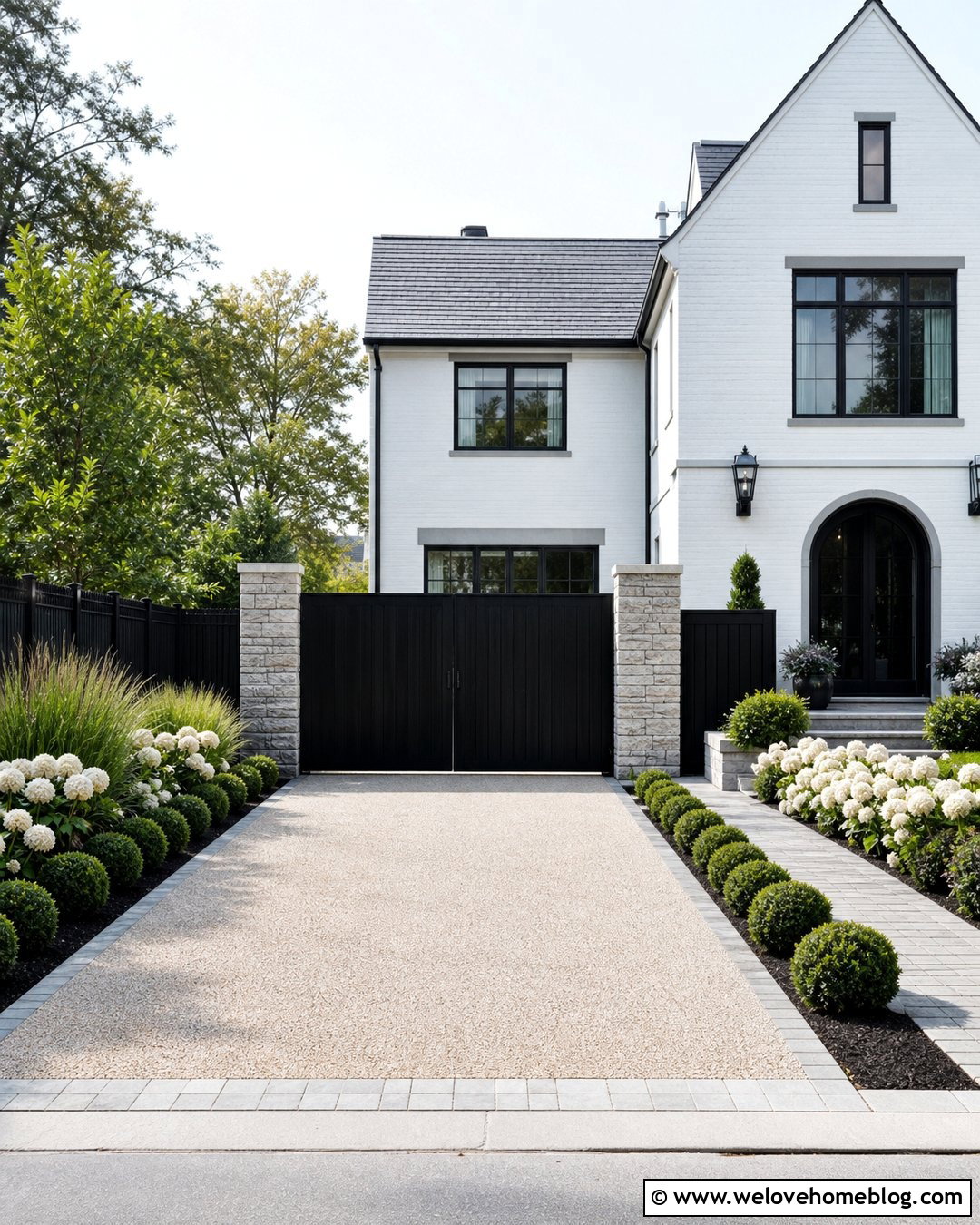 Black Stained Wood Driveway Gate - 35 Wood Gates Driveway Ideas