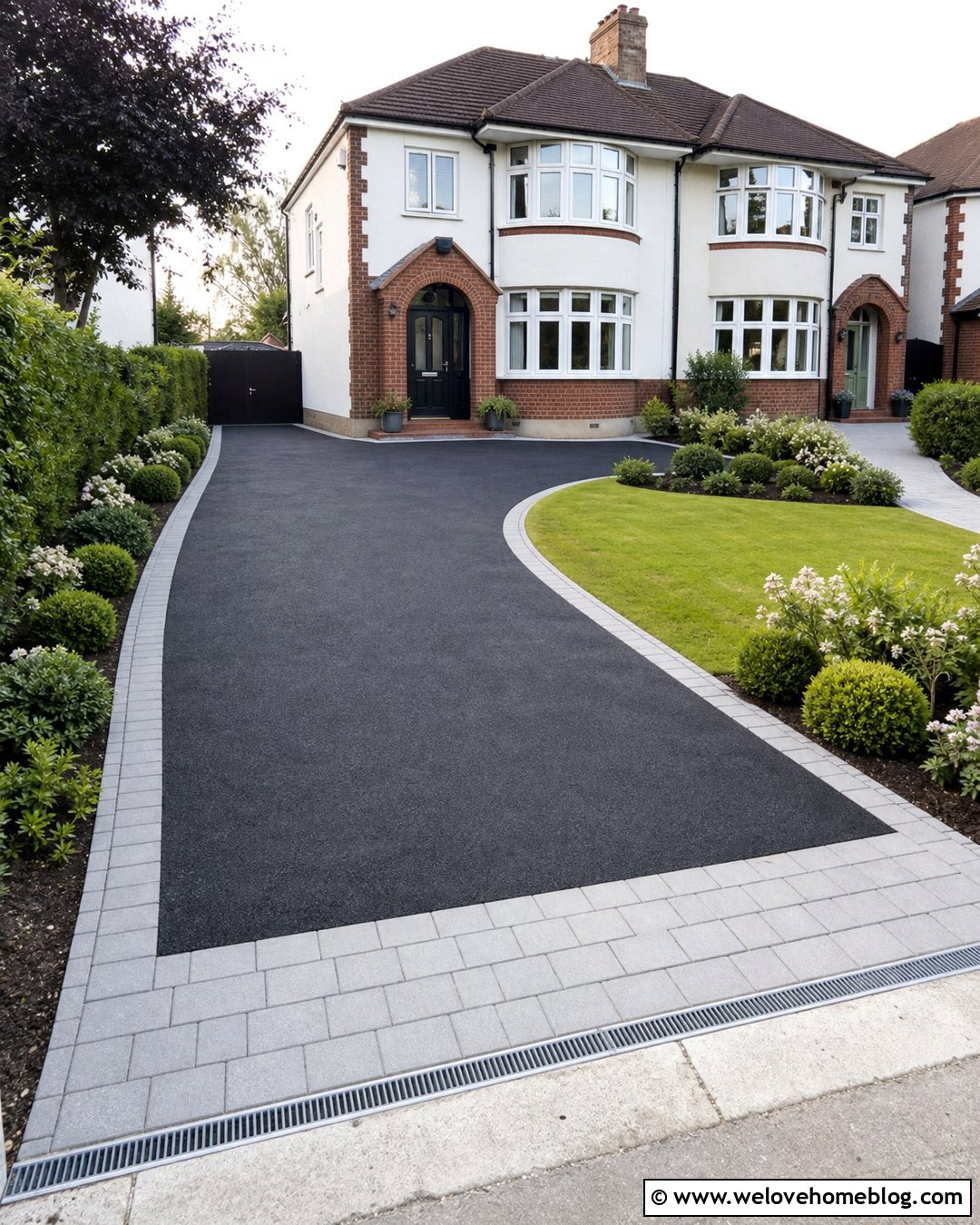 Black Tarmac Driveway With Paver Edging - 30 driveway uk ideas