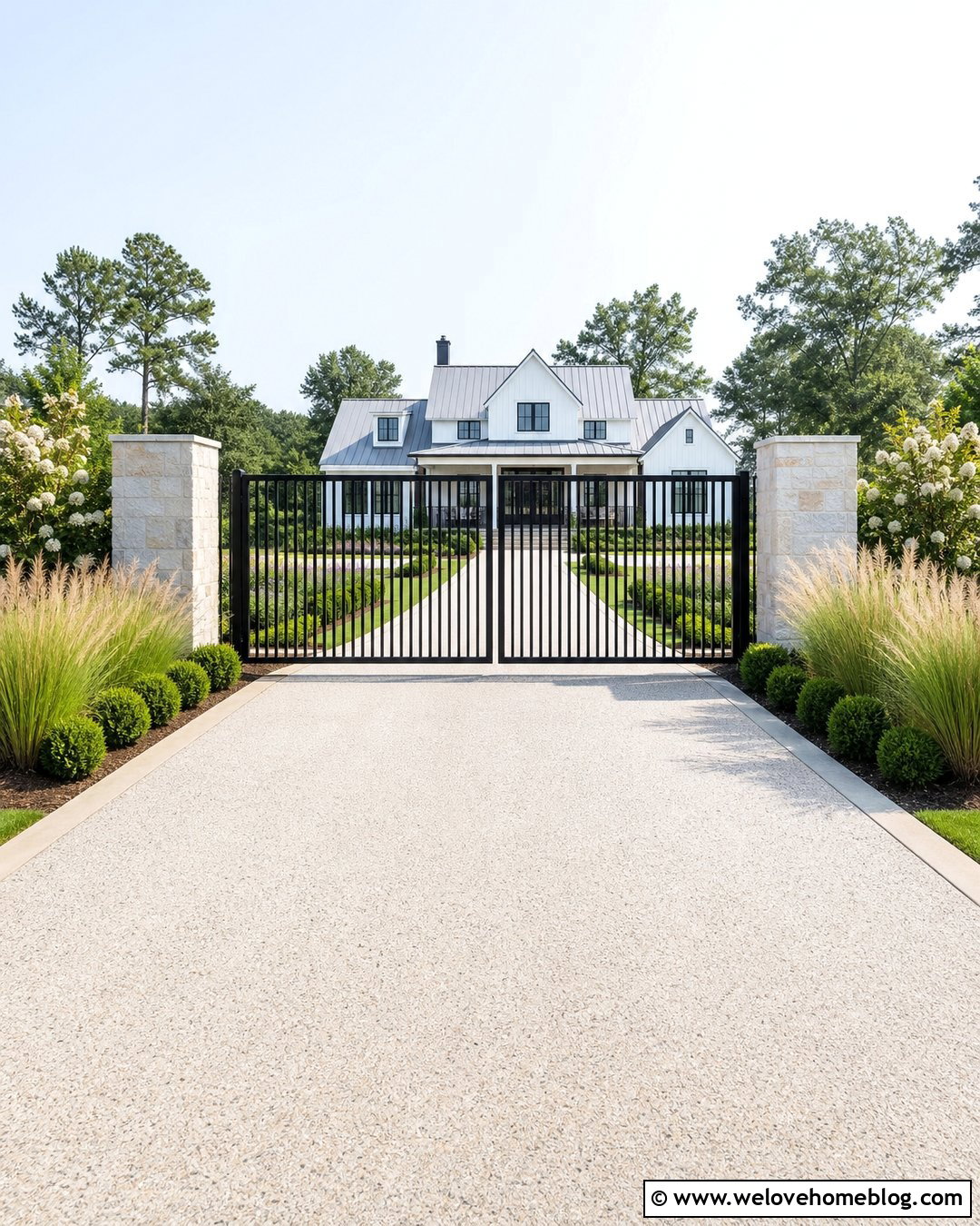 Black Vertical Slat Driveway Gate - 25 Black Driveway Gate Ideas