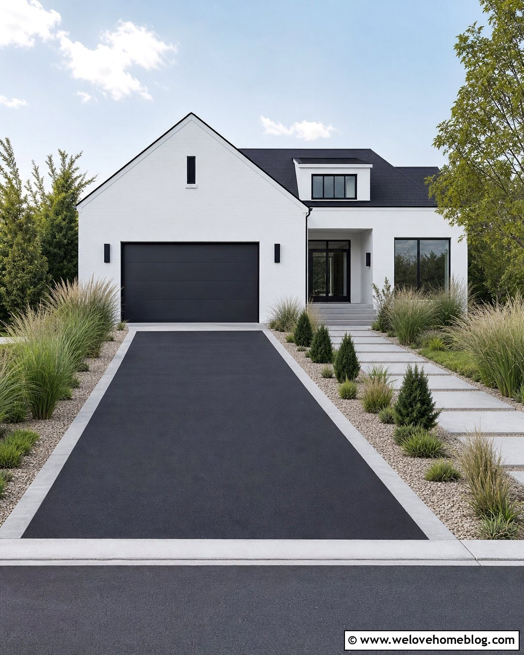 Blacktop Driveway With Concrete Border - 30 Blacktop Driveway Ideas