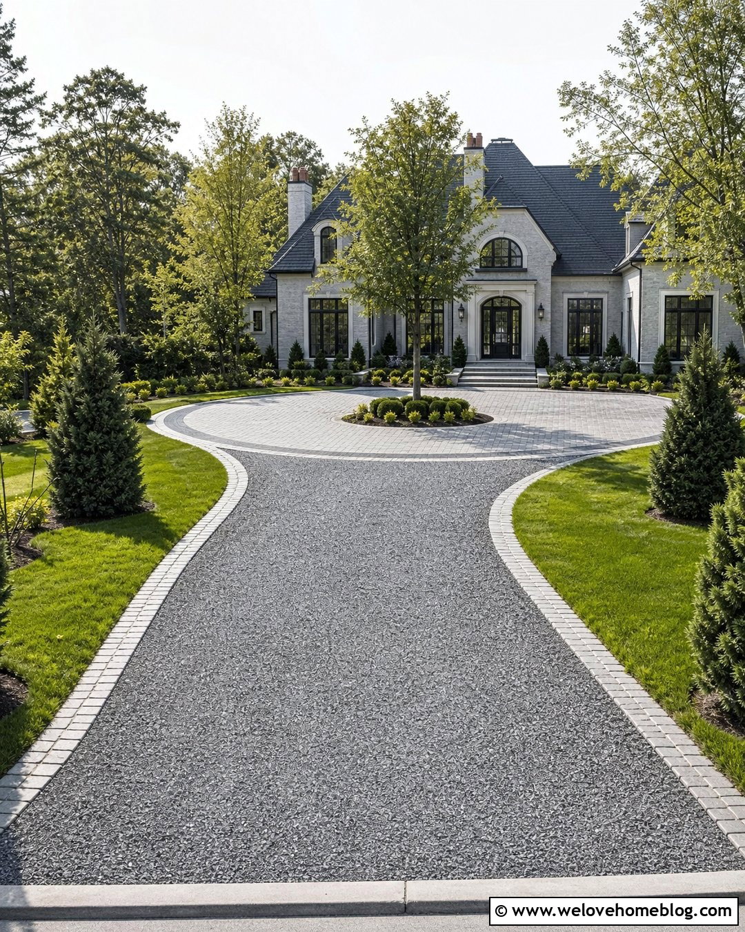 Block Paving Courtyard And Gravel Driveway - 20 Block Paving And Gravel Driveway Ideas