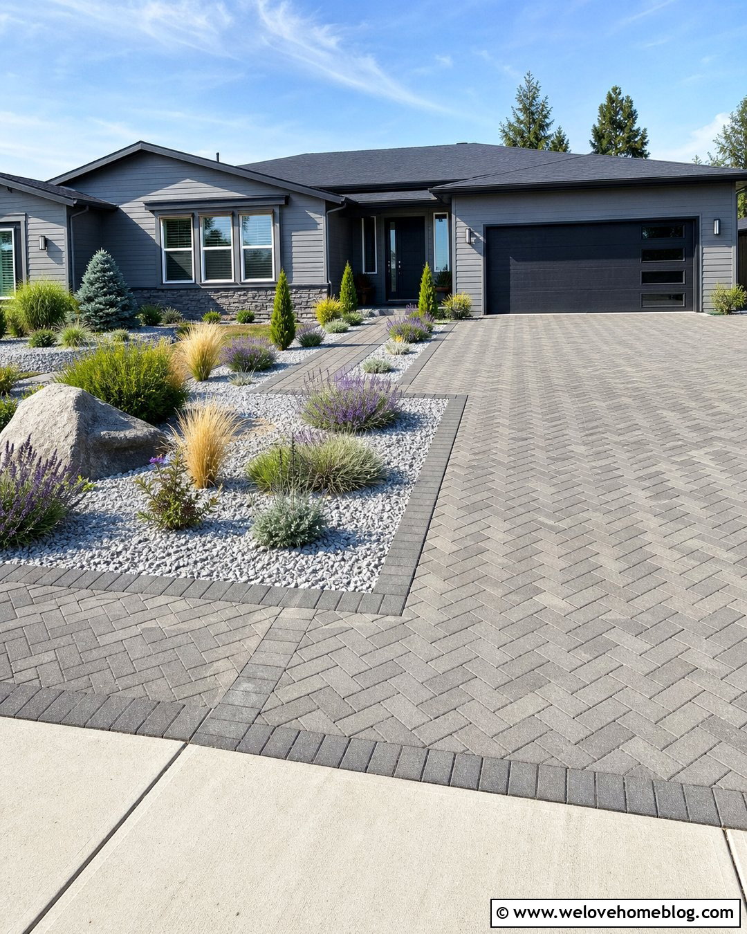 Block Paving Driveway With Gravel Sections