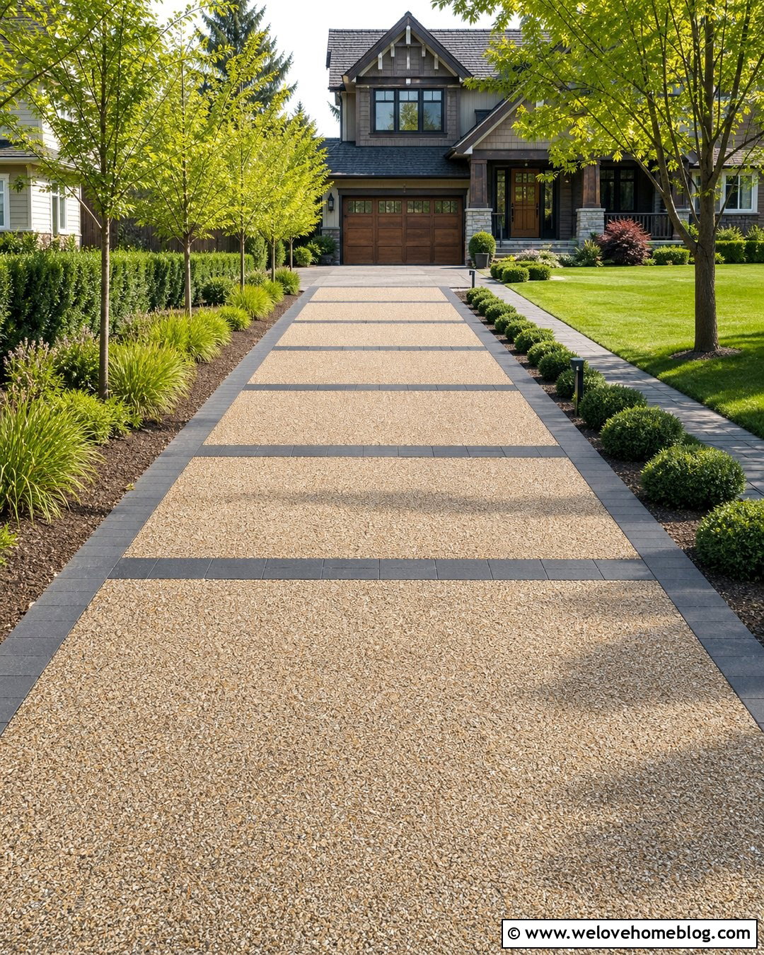 Block Paving Strips And Gravel Driveway - 20 Block Paving And Gravel Driveway Ideas