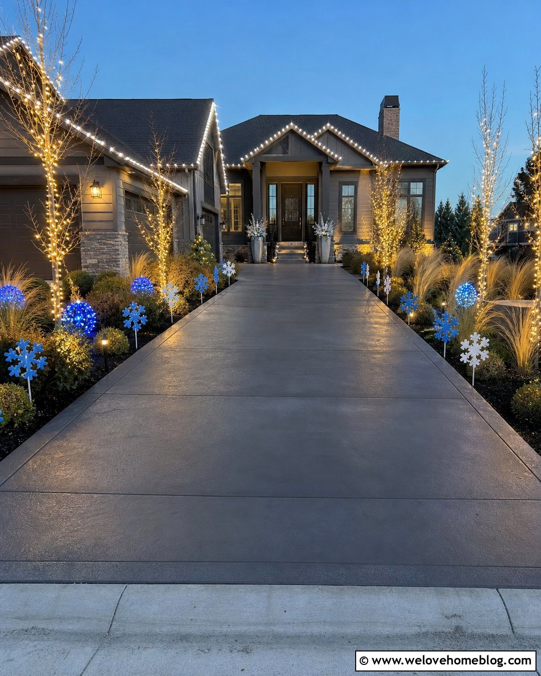 Blue And White Christmas Driveway - 25 Driveway Christmas Decorations Ideas