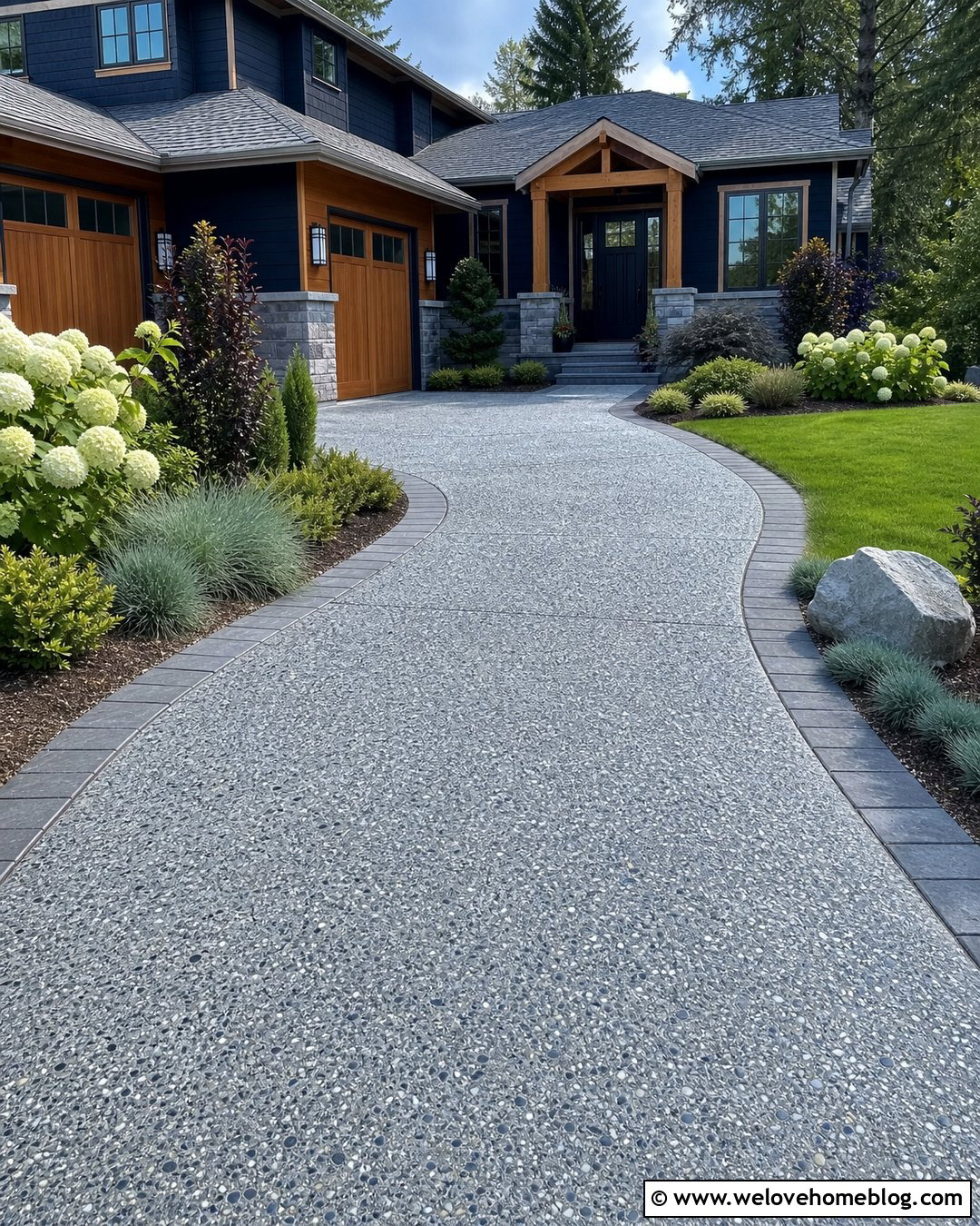 Blue Gray Exposed Aggregate Driveway - 20 exposed aggregate driveway colours ideas