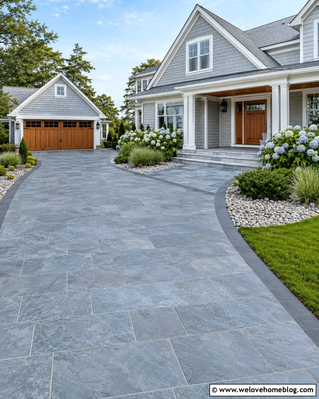 Blue Gray Tiled Driveway - 20 Tiled Driveway Ideas