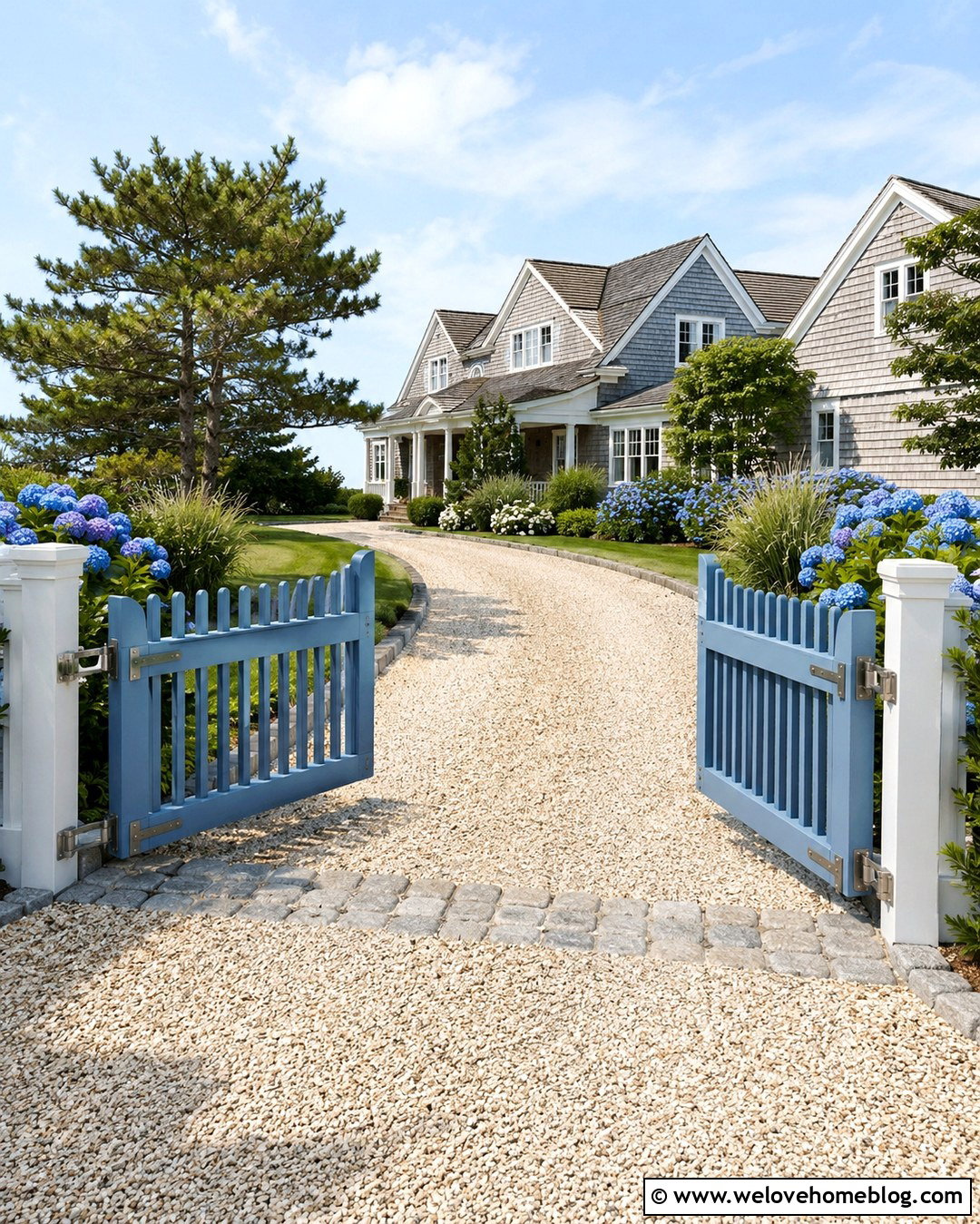 Blue Picket Fence Driveway Gate - 20 Picket Fence Driveway Gate Ideas