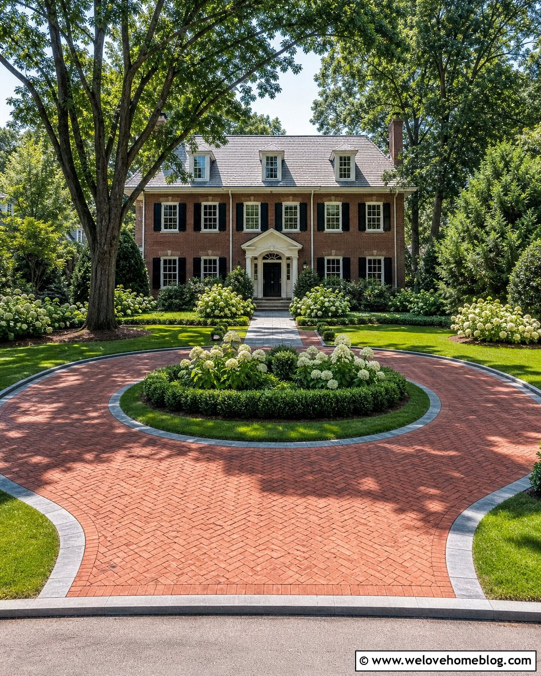 Bluestone Driveway Edging With Brick Pavers