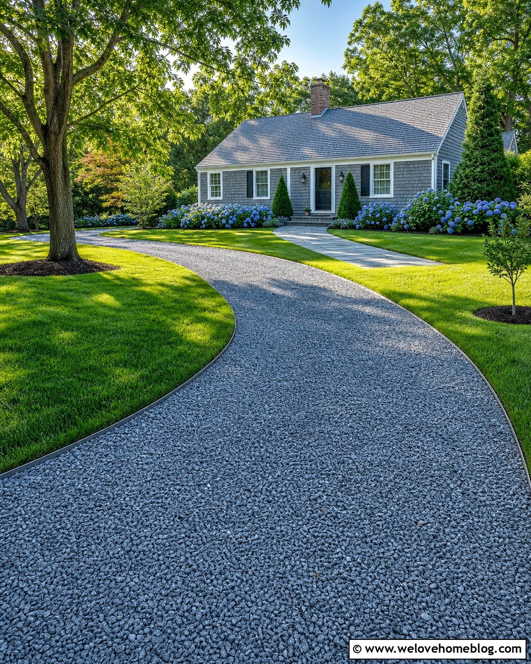Bluestone Gravel Driveway With Grass Edging - 20 Bluestone Gravel Driveway Ideas