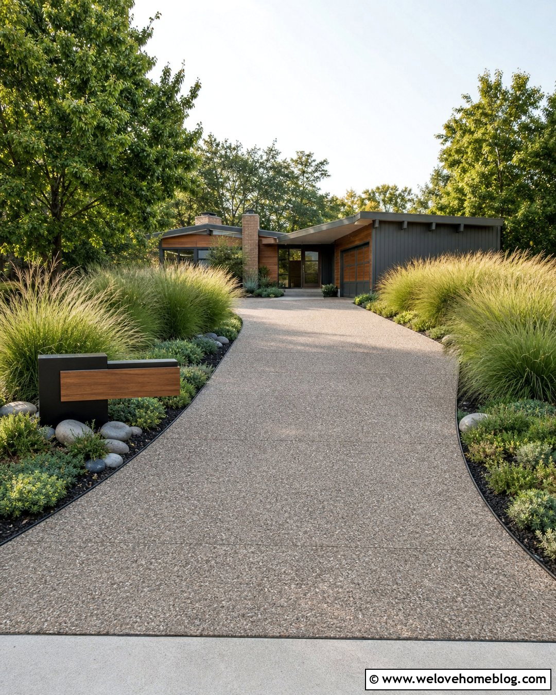 Bottom of Driveway Ornamental Grass Beds - 20 bottom of driveway landscaping ideas