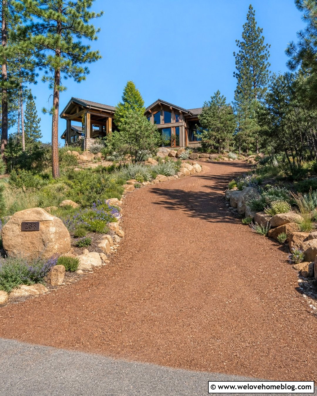 Boulder And Tree Driveway Entrance - 25 Tree Driveway Entrance Ideas